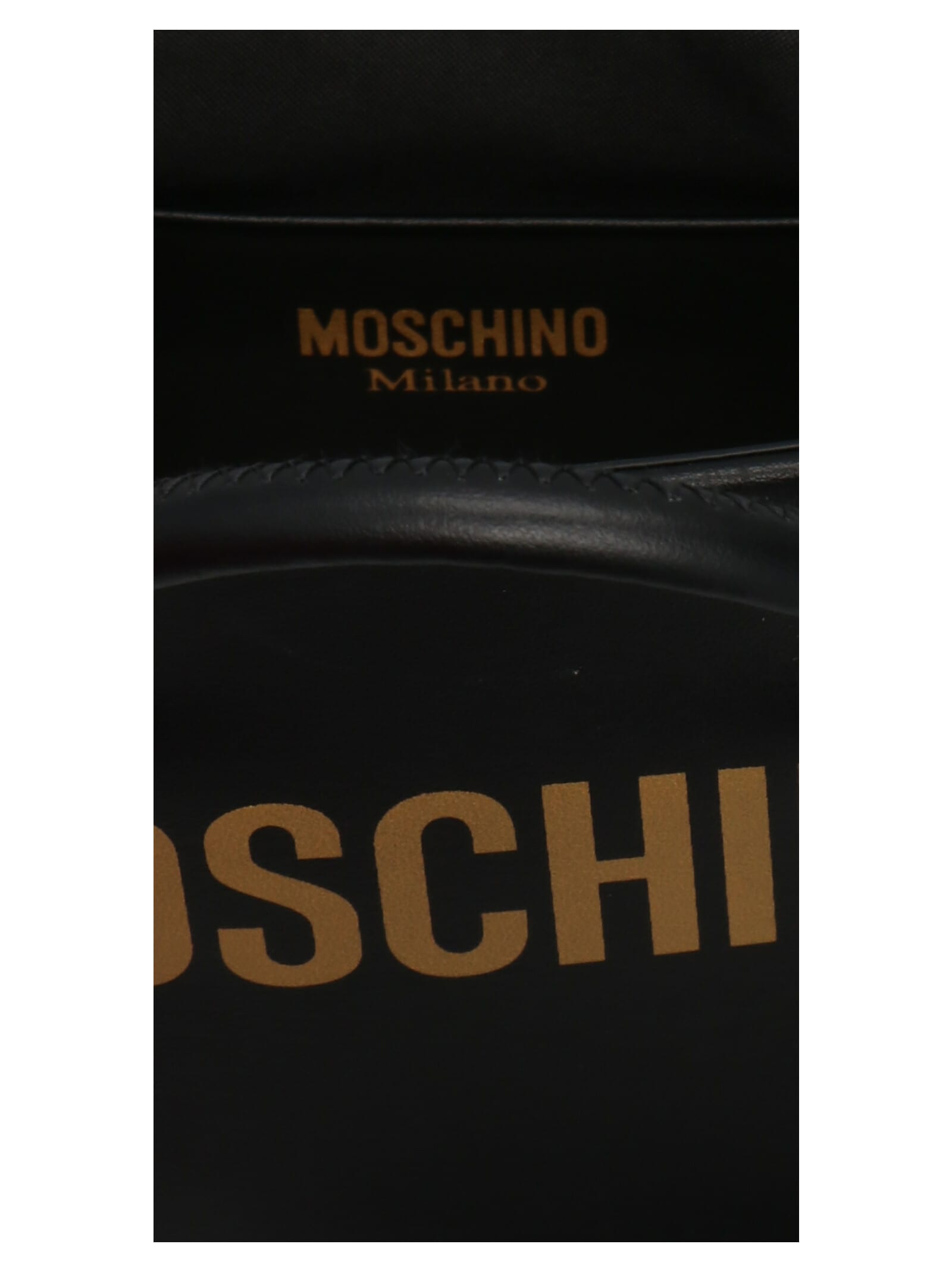 Shop Moschino Mini Logo Handbag In Black