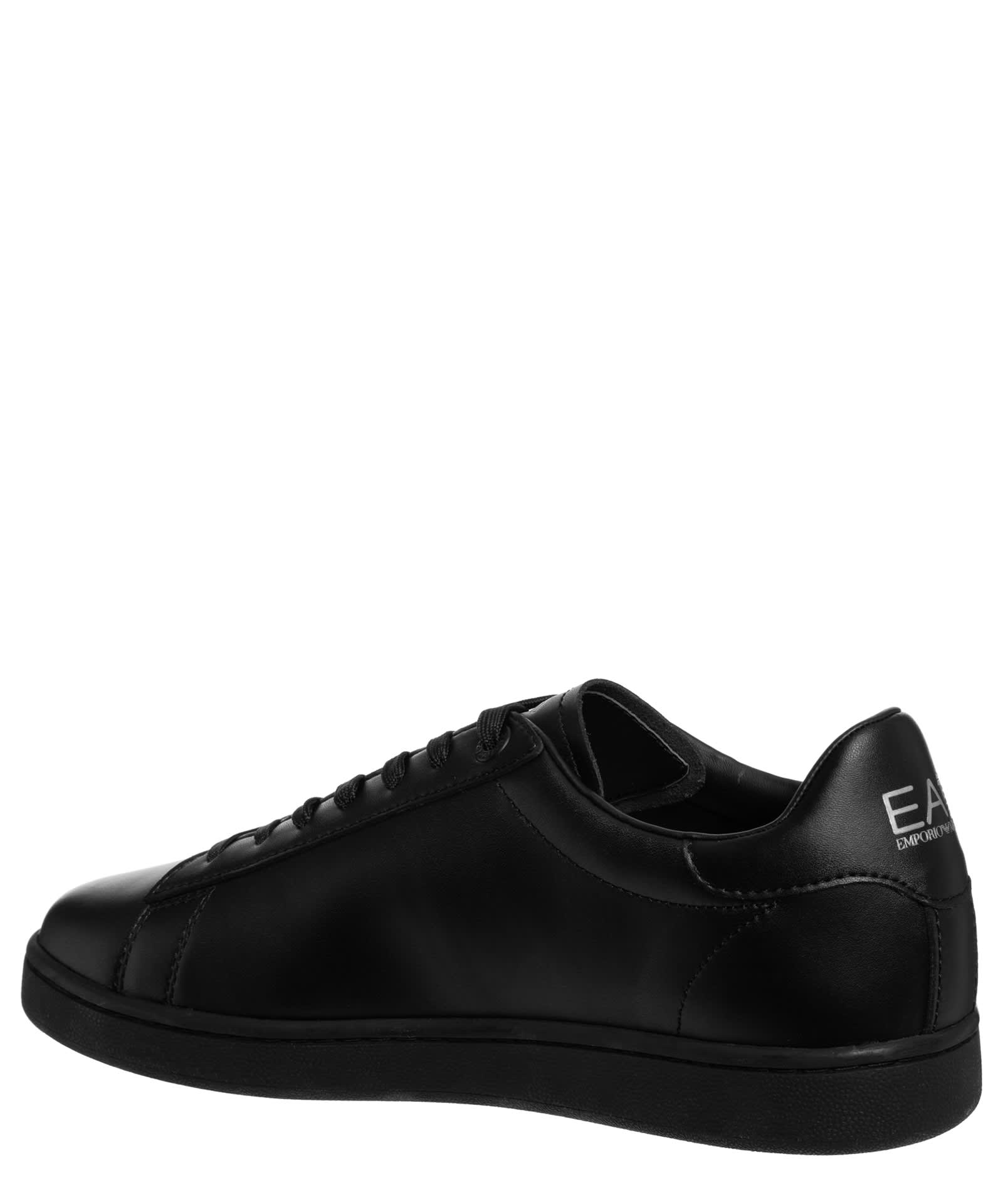 Shop Ea7 Classic New Cc Leather Sneakers In Black