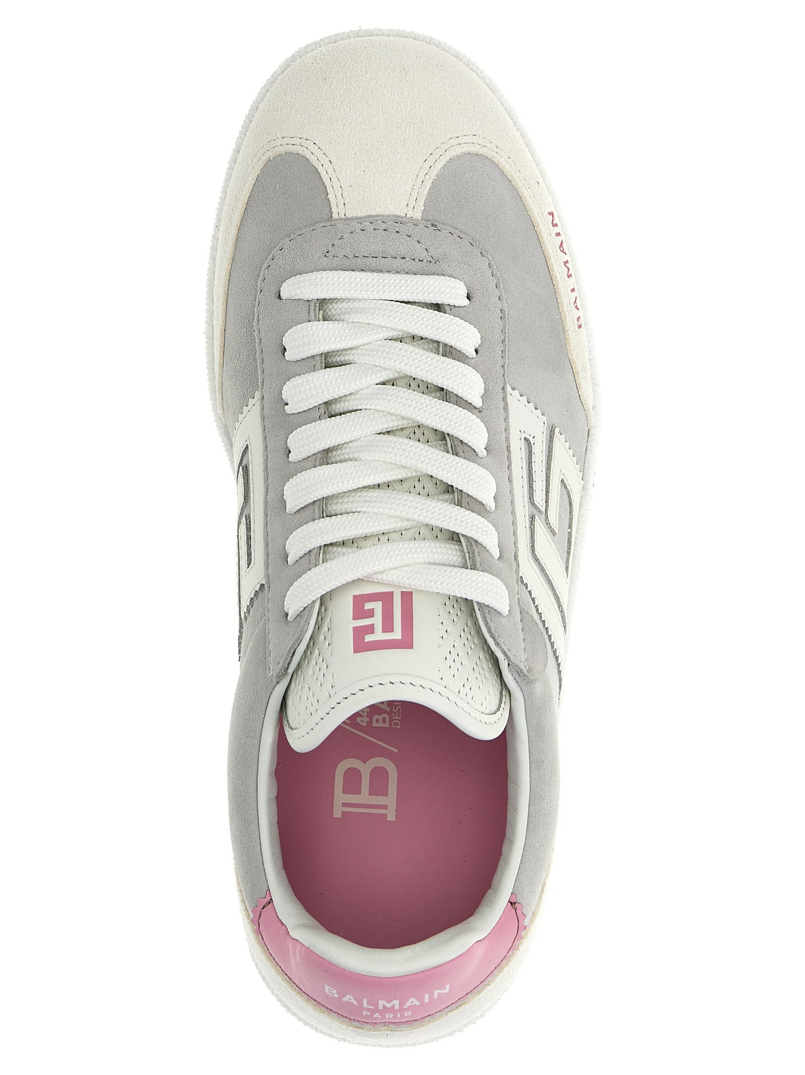 Shop Balmain Swan Sneakers In Pink