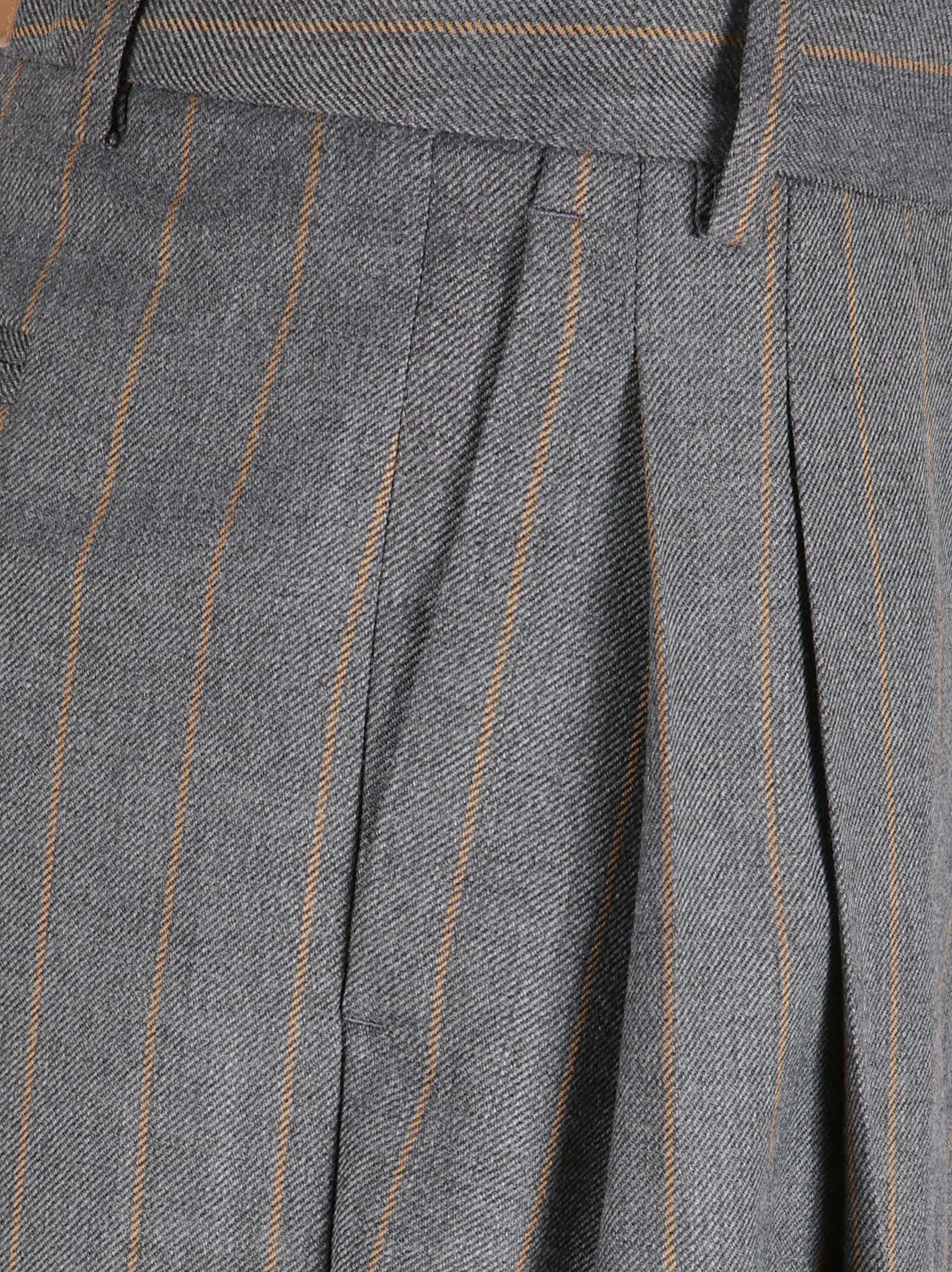 Ganni Striped Pattern Trousers In Gray