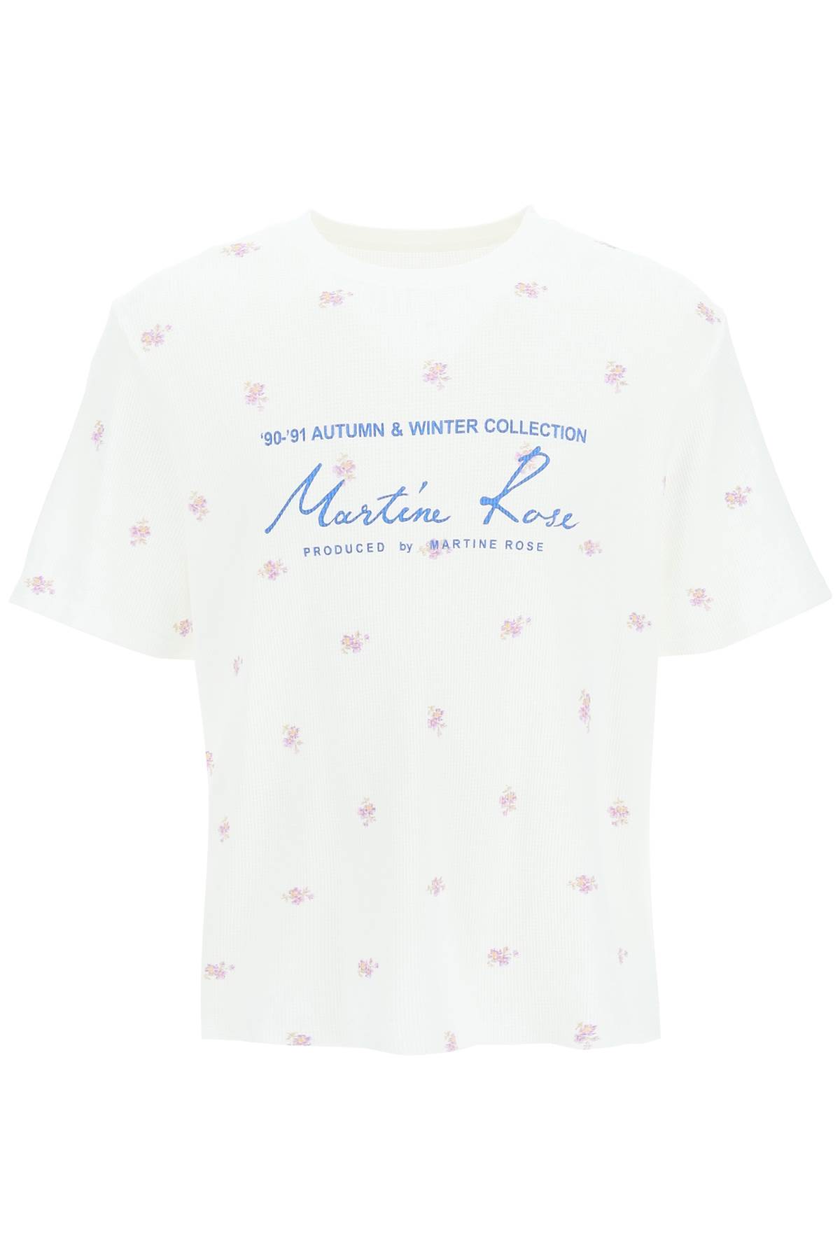 Martine Rose Waffled Jersey T-shirt With Floral Print