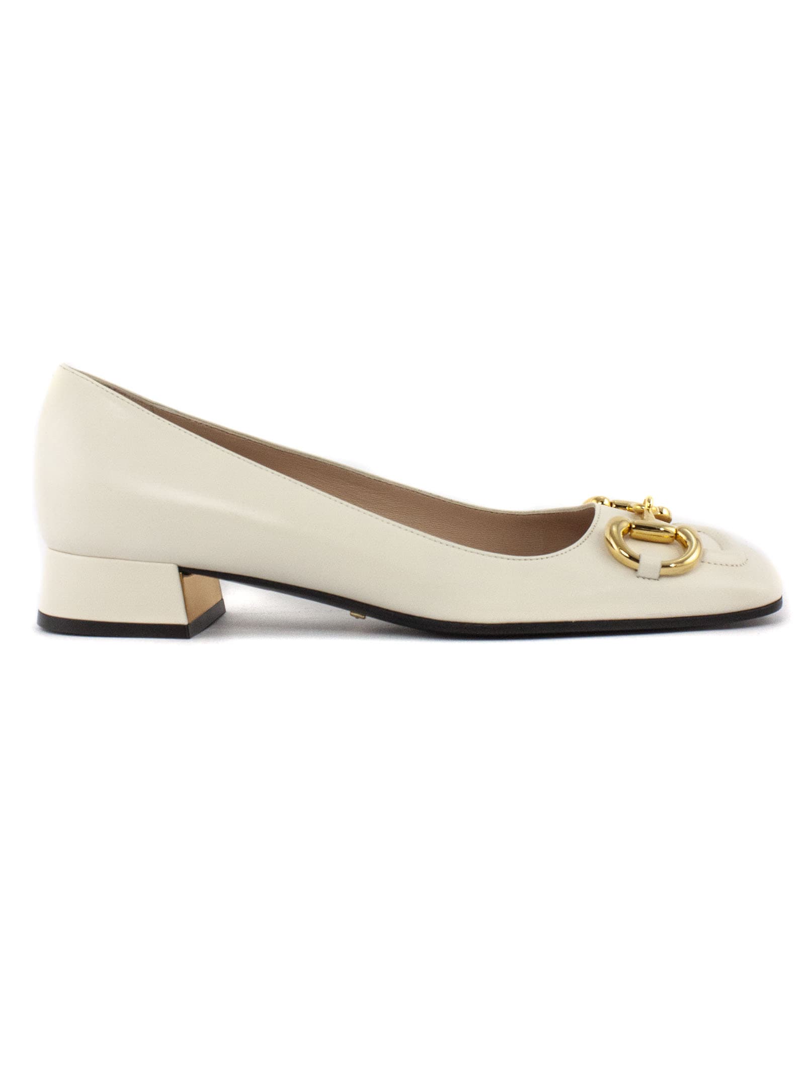 GUCCI CREAM LEATHER BALLET FLAT,11812933