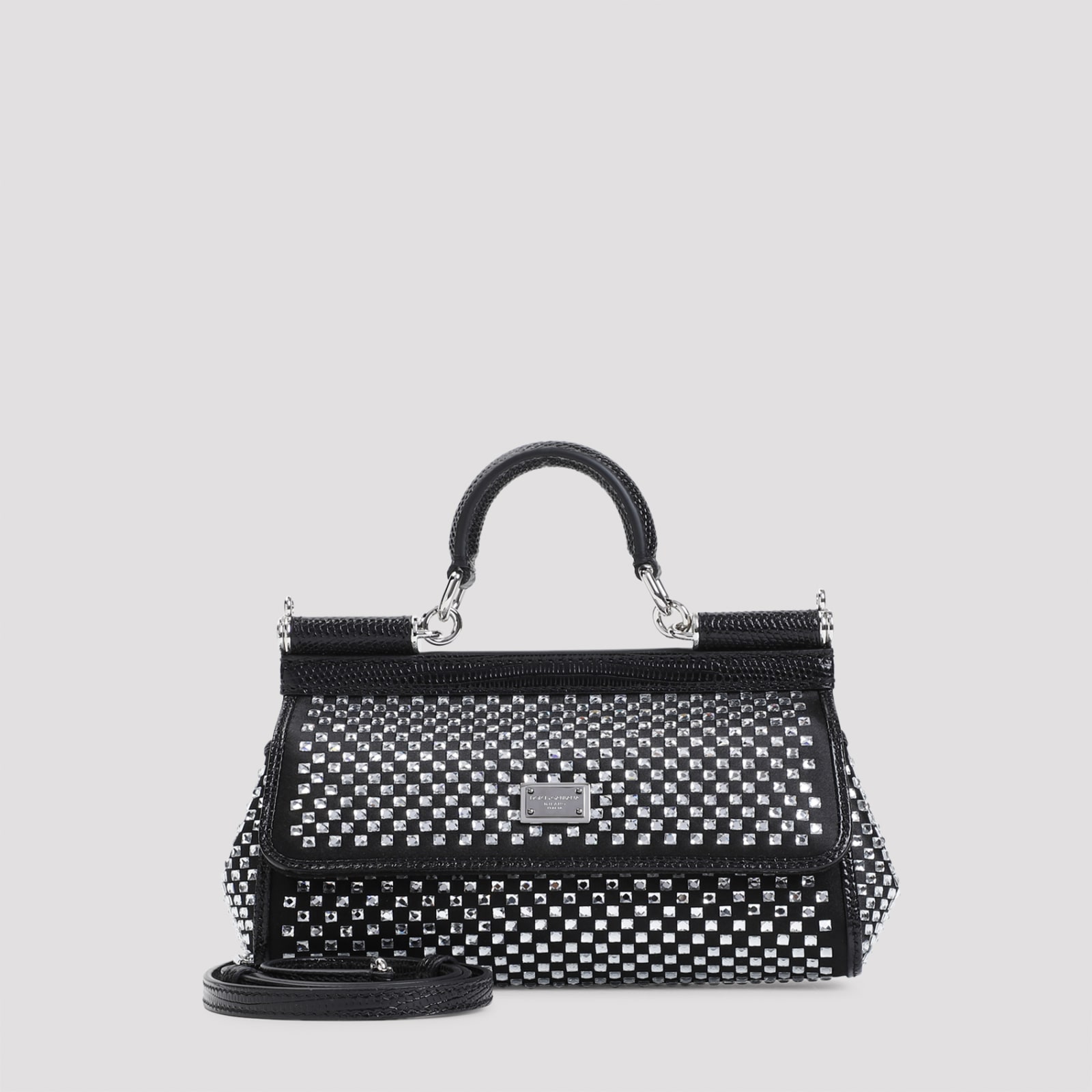 Shop Dolce & Gabbana Handbag In Nero Crystal