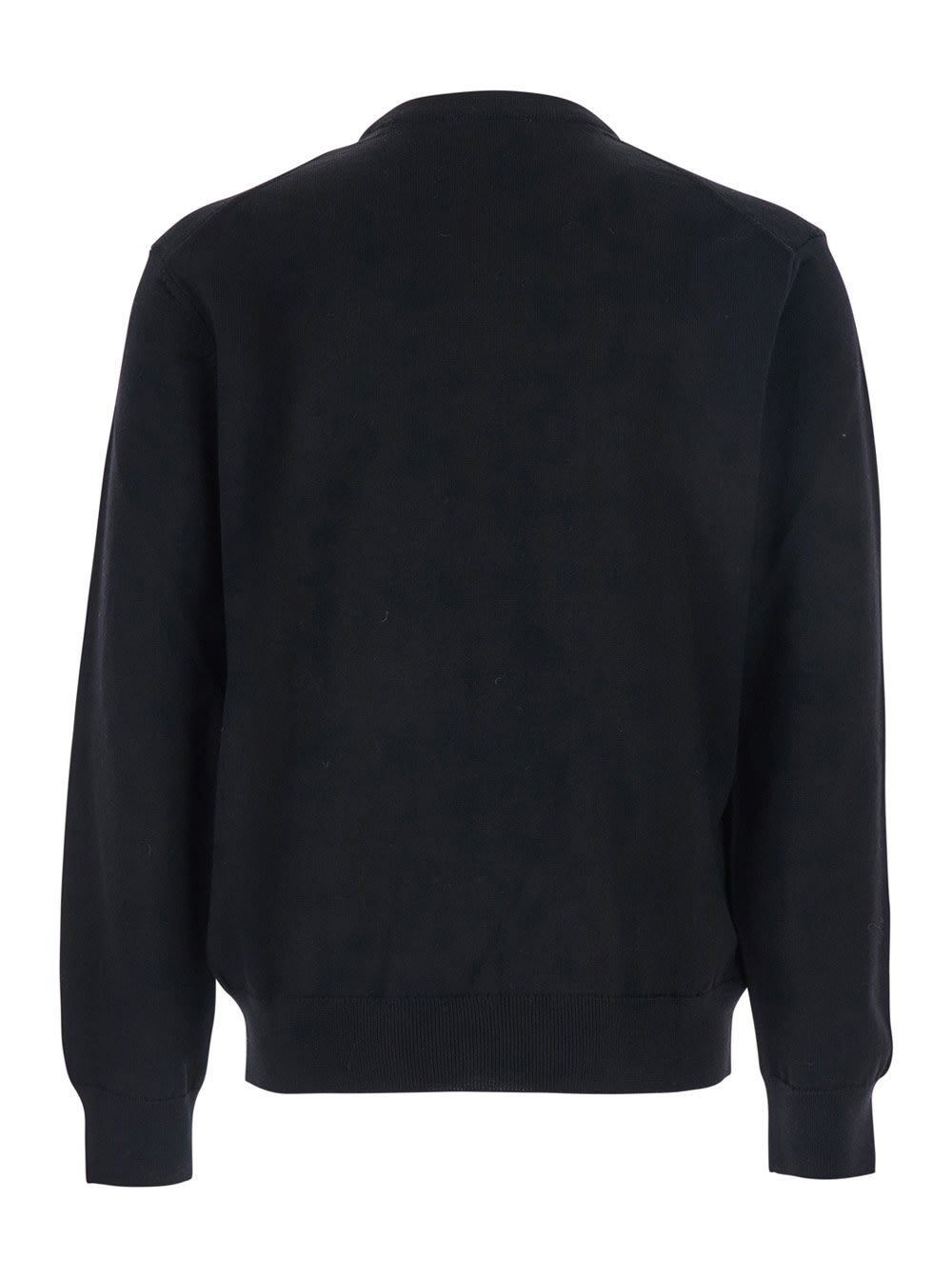 Maison Kitsuné Wool Crewneck Sweater Featuring Fox Design In Black