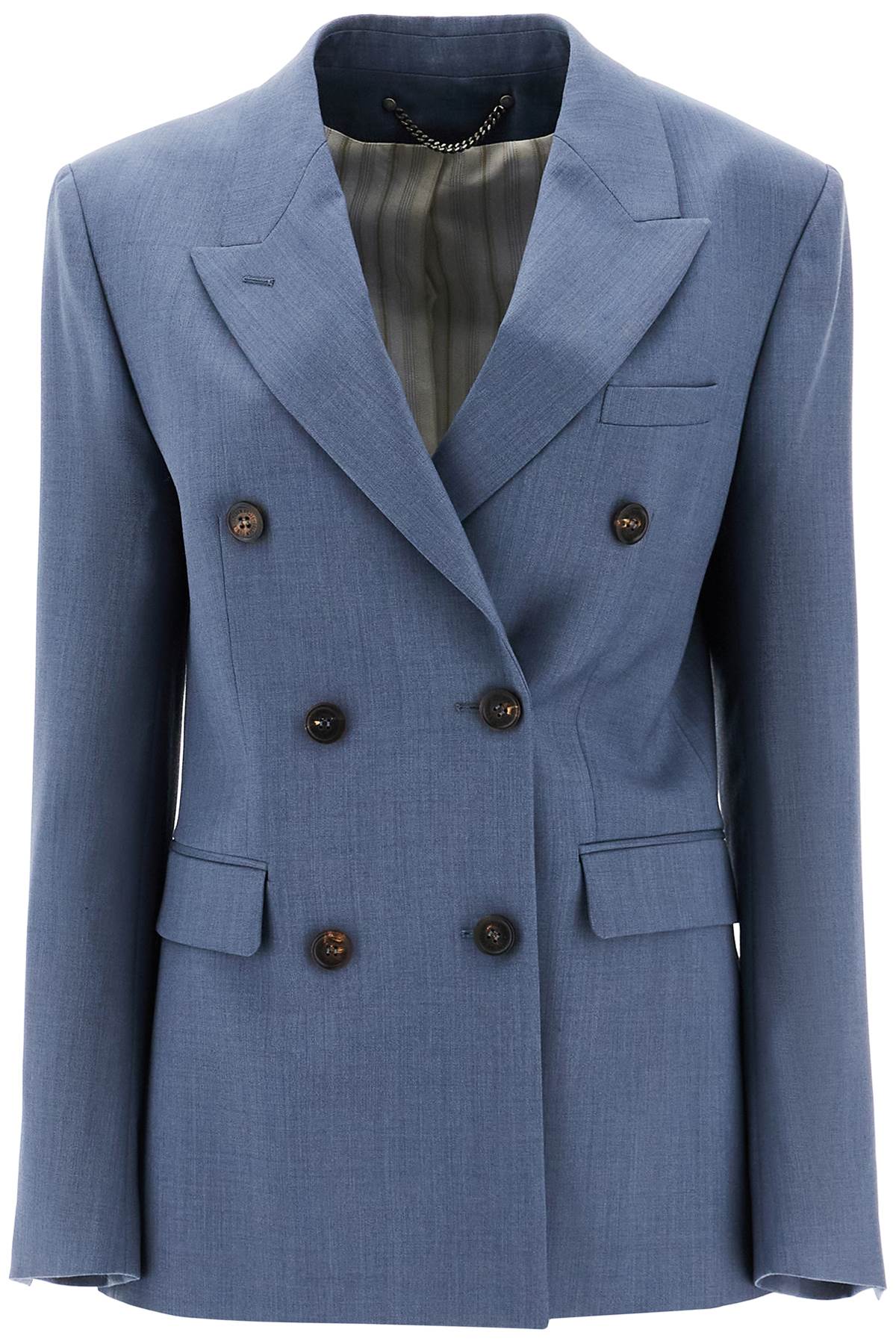 Shop Golden Goose Tailored Wool Fresco Blazer In Grisallie (blue)