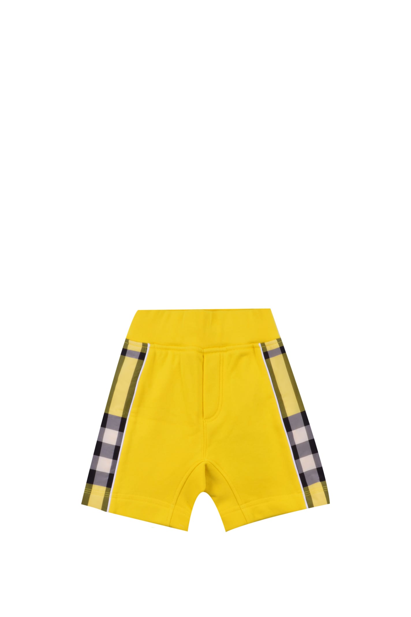 Burberry Cotton Shorts With Tartan Inserts