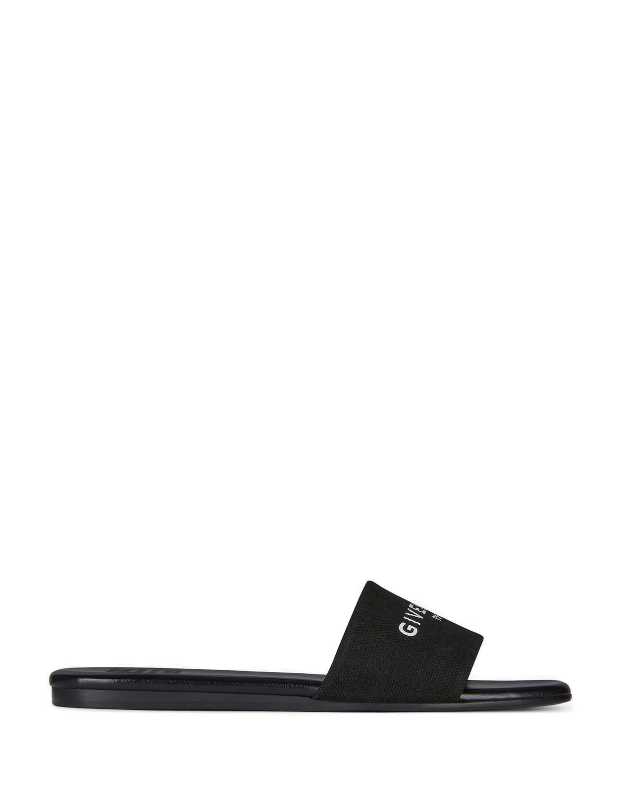 Givenchy 4g Flat Mules In Black Canvas
