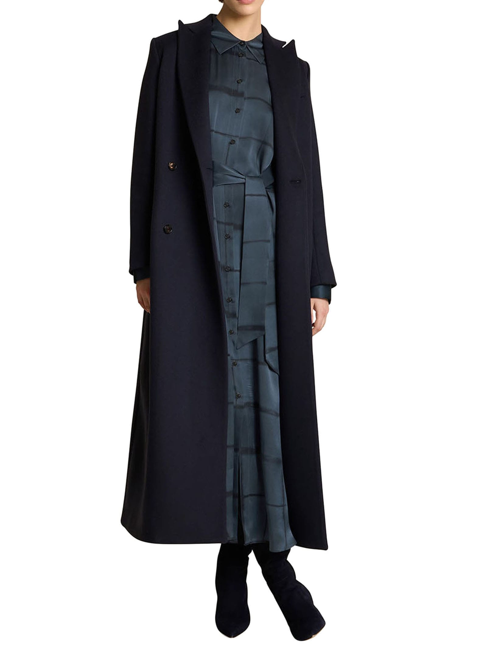 Shop Kiton Coat Cashmere In Blue