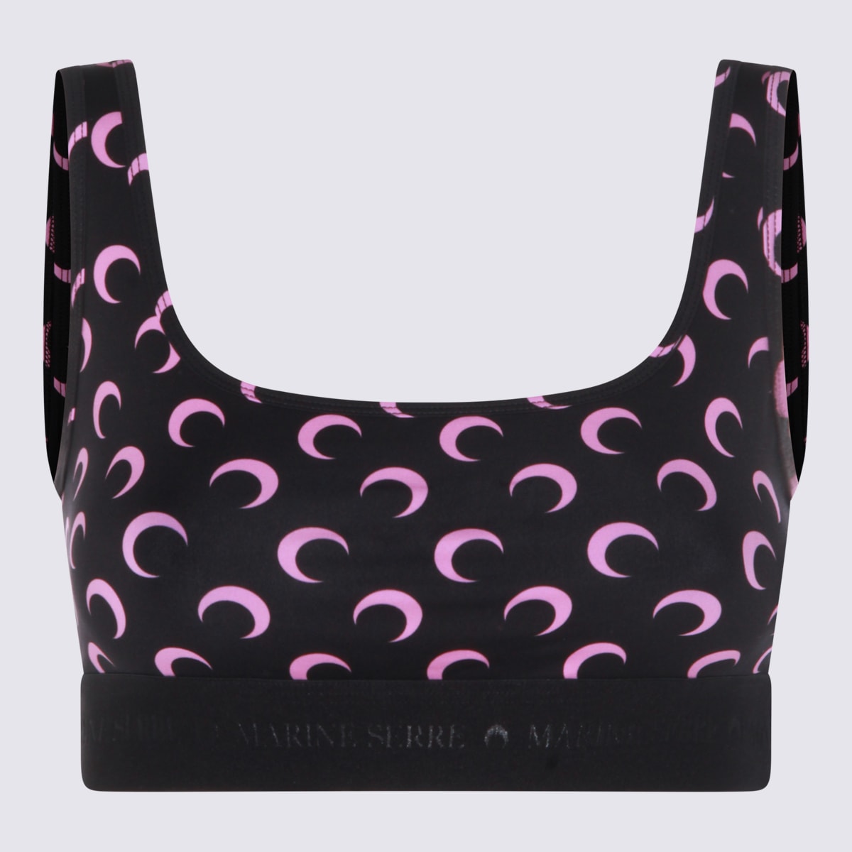 Marine Serre Moon Recycled Jersey Sports Bra In Black