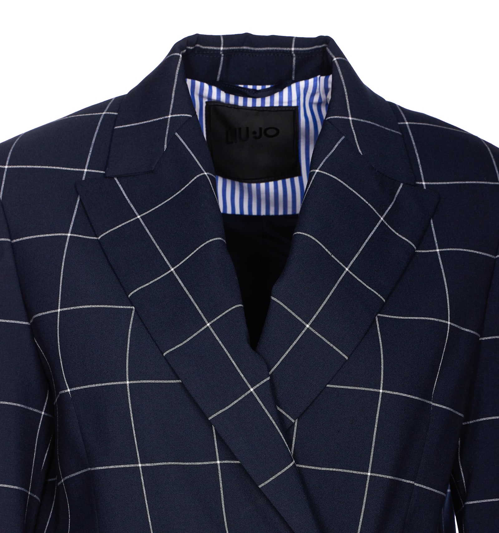 Liu •jo Check Motif Jacket Gold Buttons