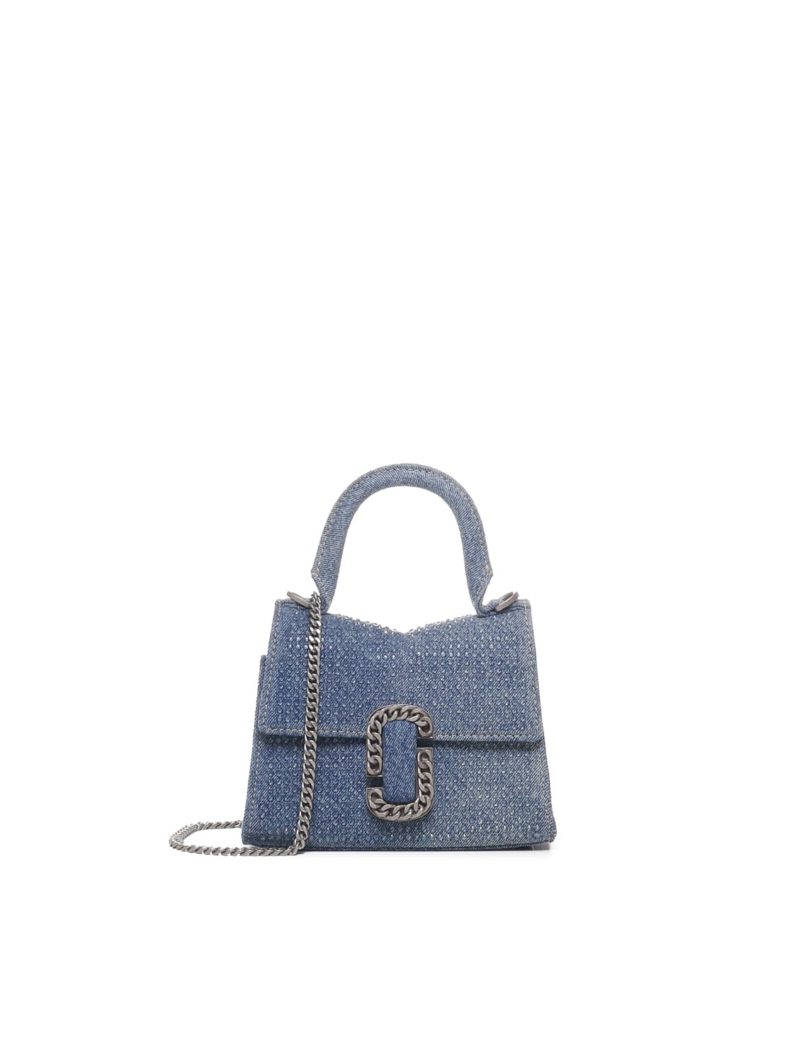 Shop Marc Jacobs St. Marc Tote Bag With Rhinestones In Blue