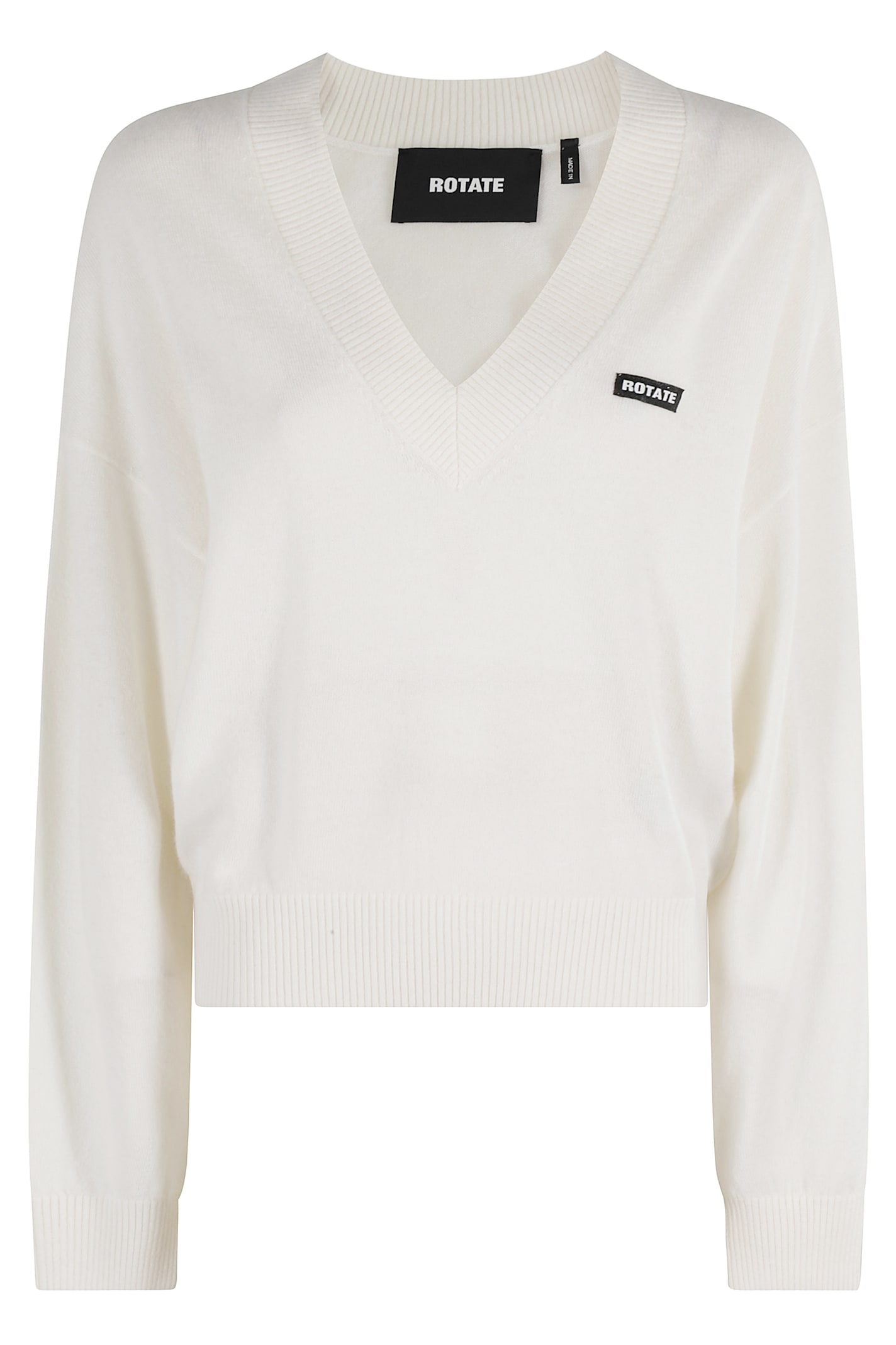 Rotate Birger Christensen Knit V-neck Sweater In Gray