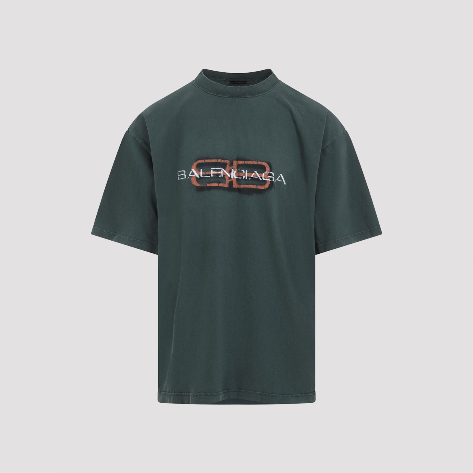 Balenciaga Short Sleeve Graphic Print T-shirt In Green