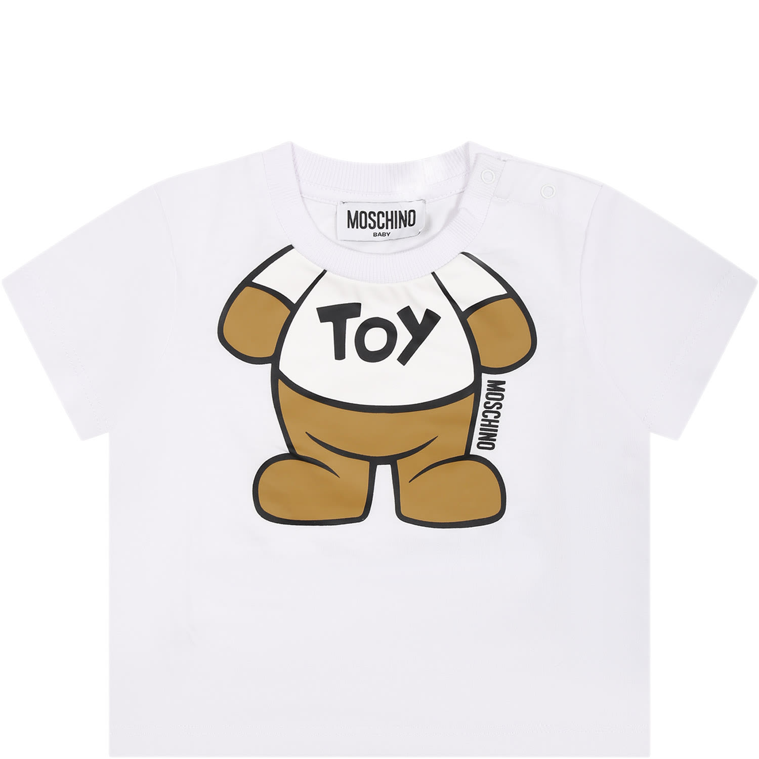 Moschino Kids' White T-shirt For Babies With Teddy Bear