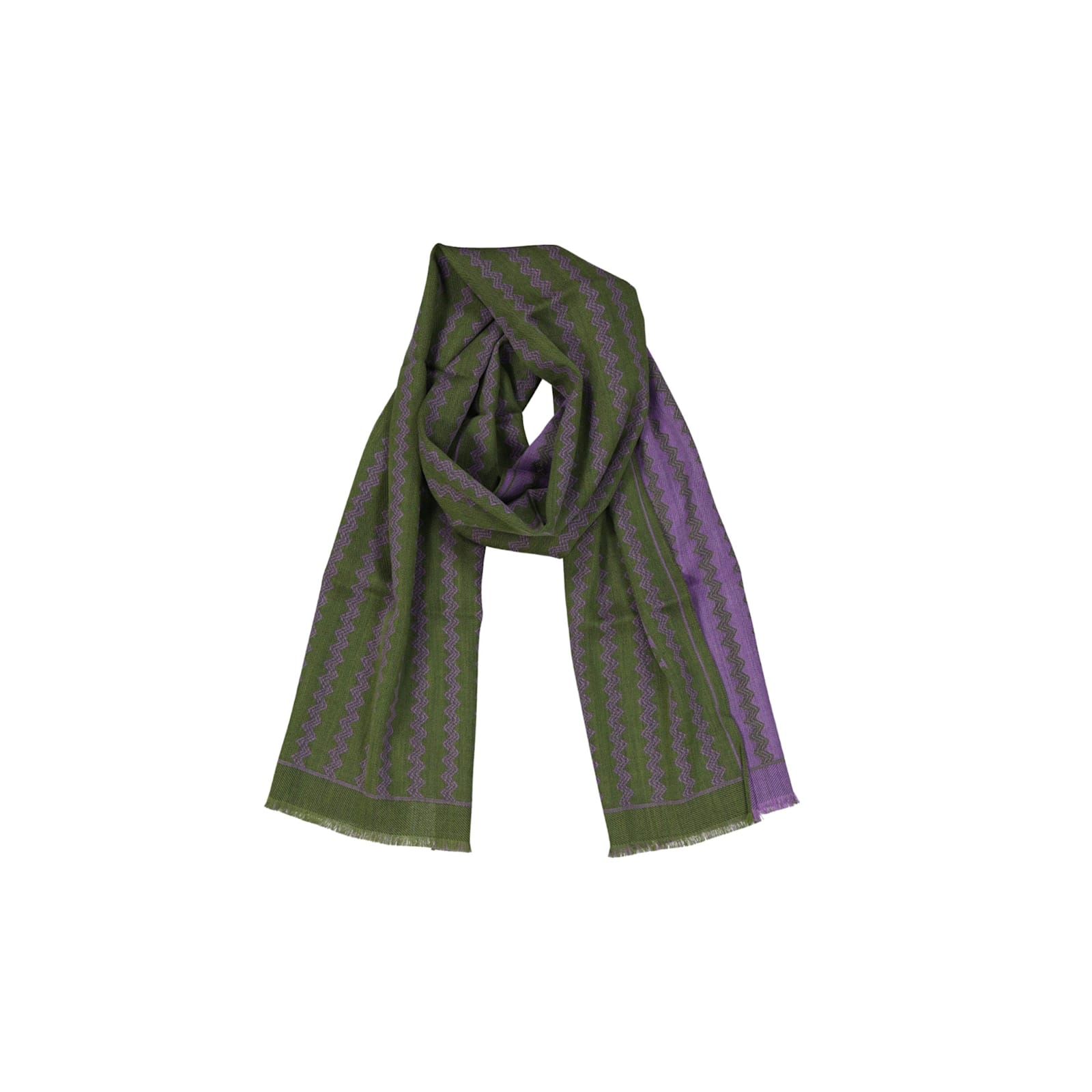 Missoni Bicolor Wool Scarf In Green