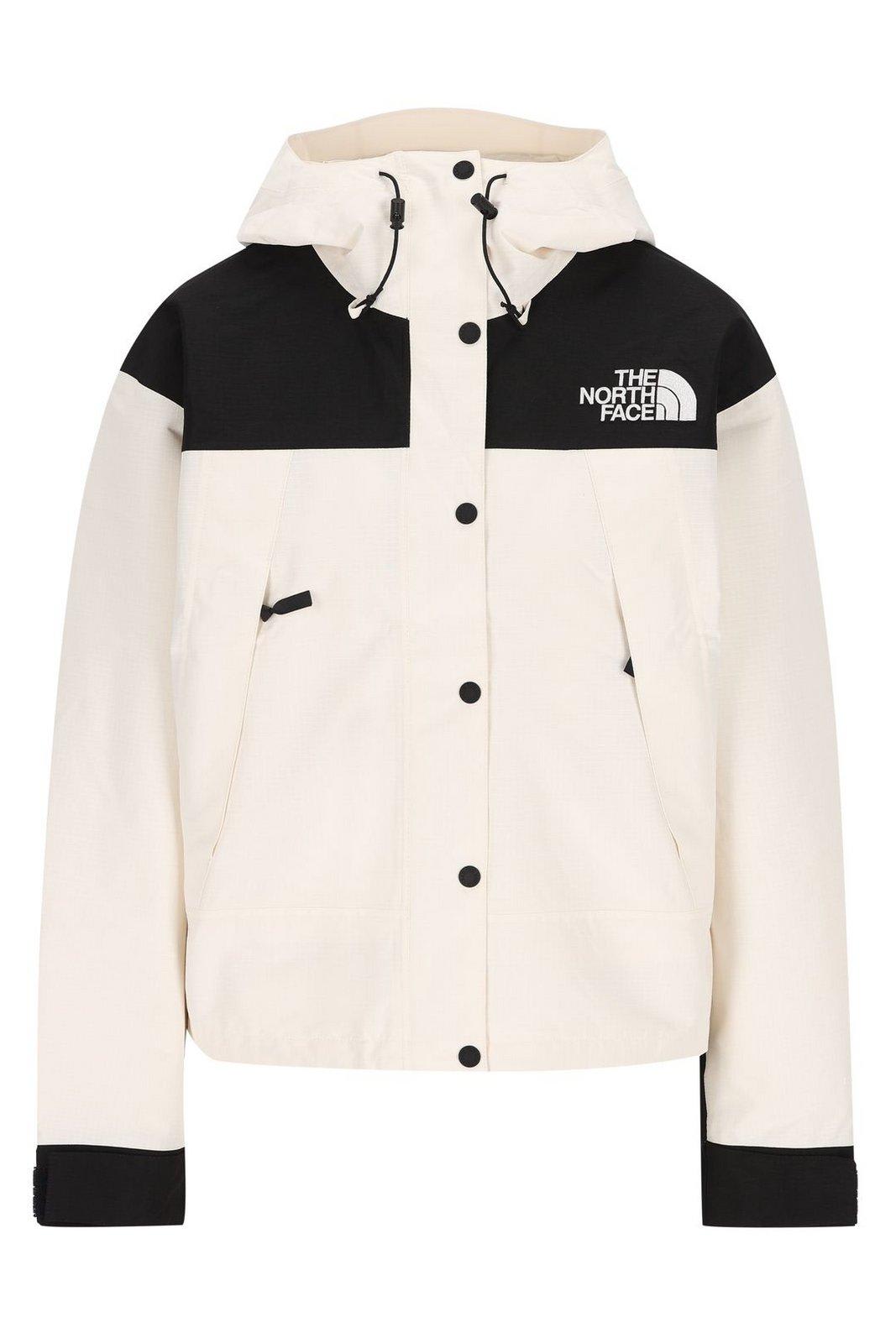 The North Face Mountain Mono Short Jacket In White Dune/tnf Black
