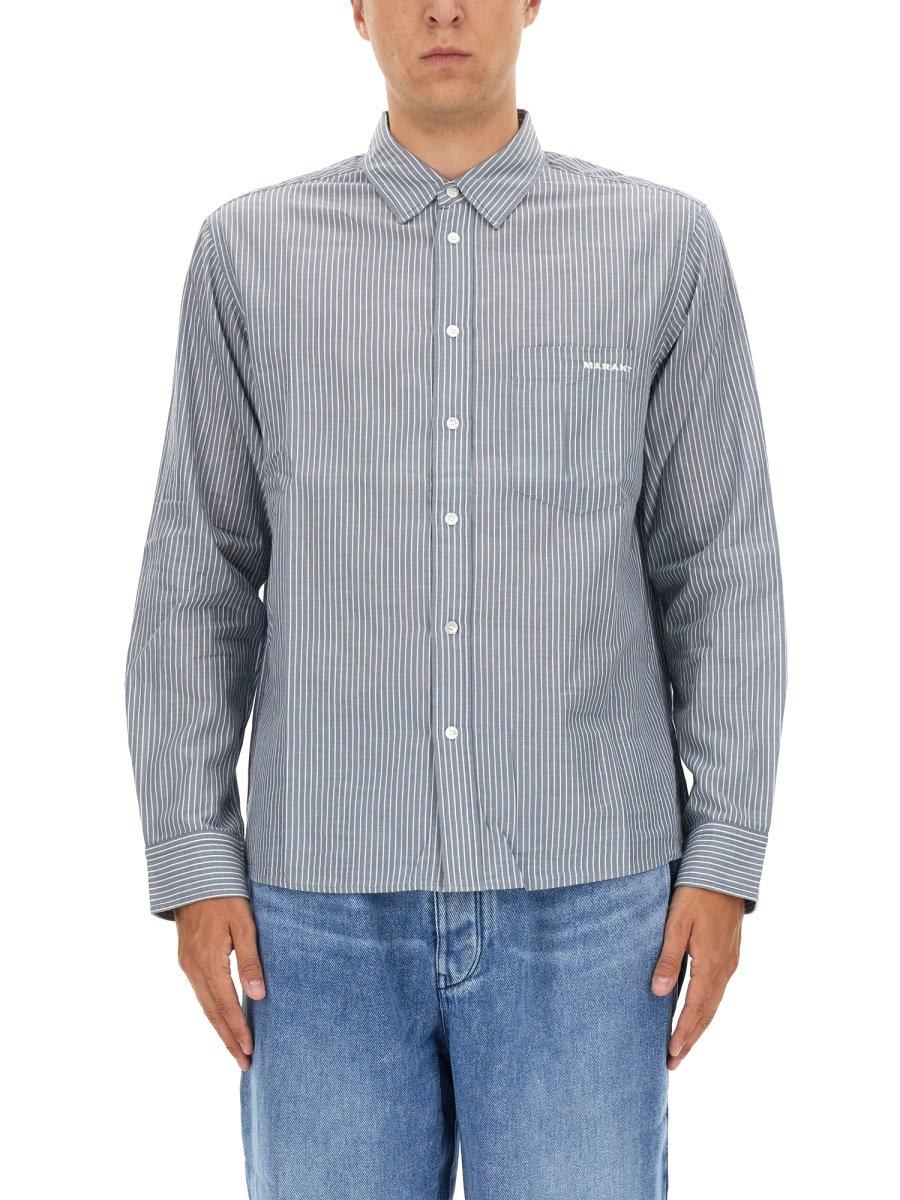 Isabel Marant Striped Button-up Shirt In Blue