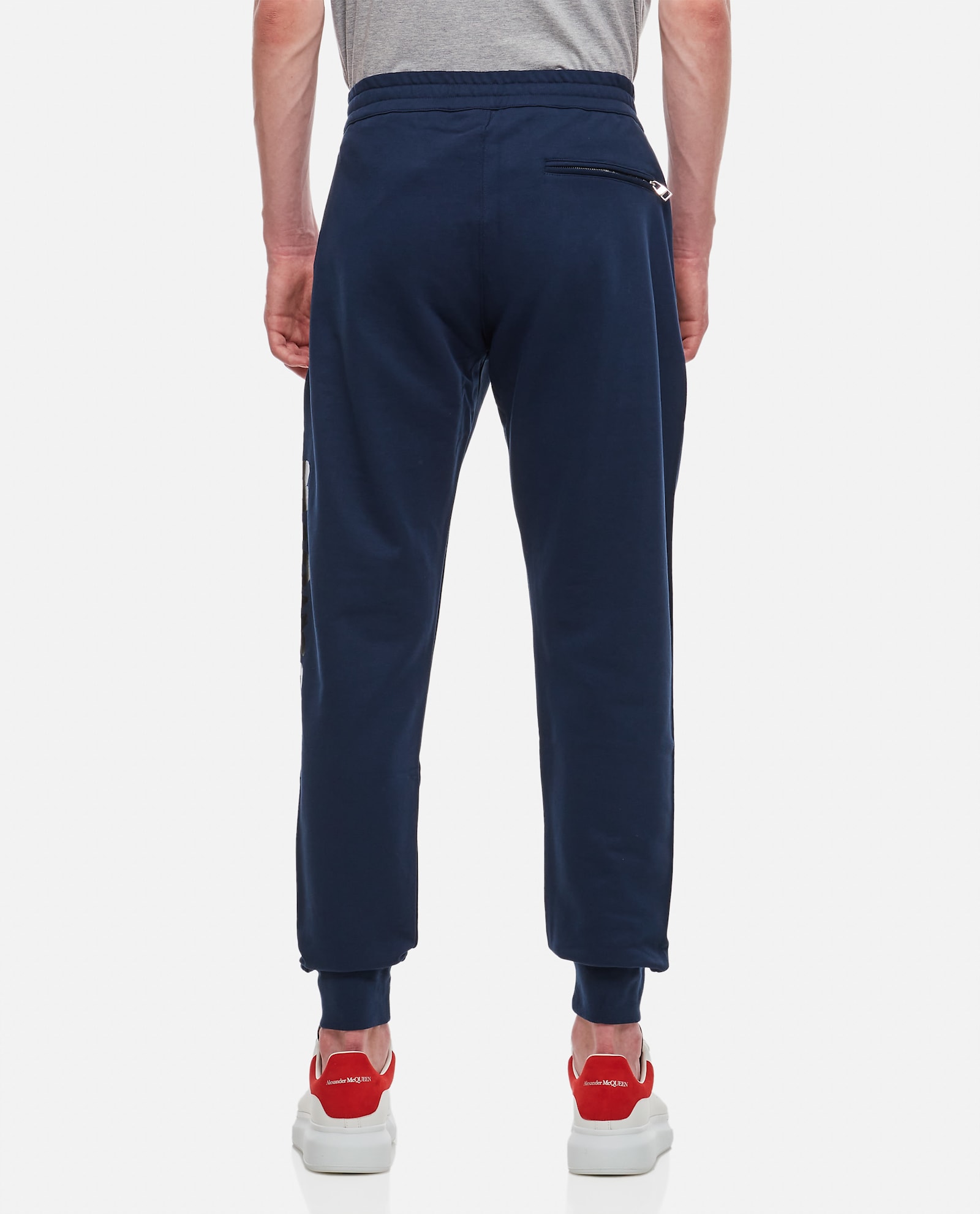 Alexander Mcqueen Cotton Graffiti Jogging Pants In Blue