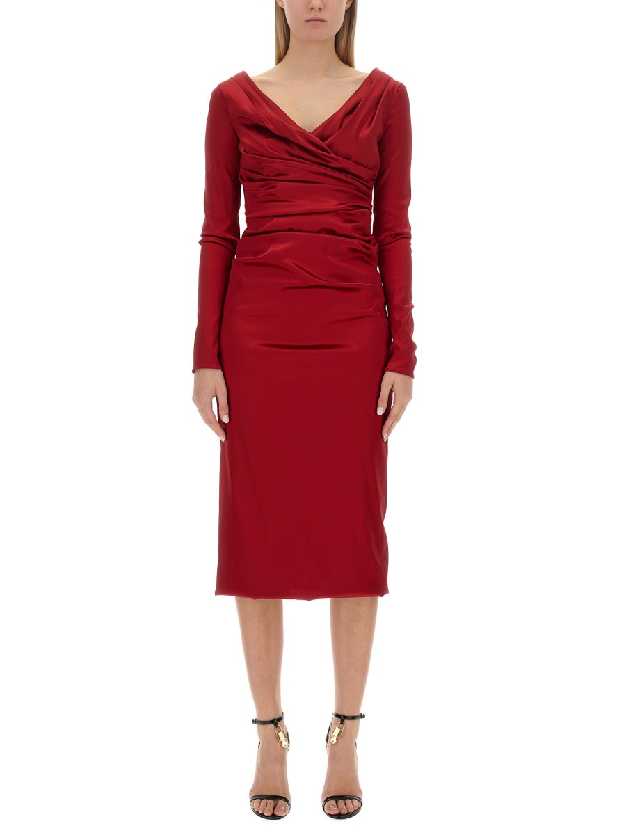 Dolce & Gabbana Midi Dress In Red