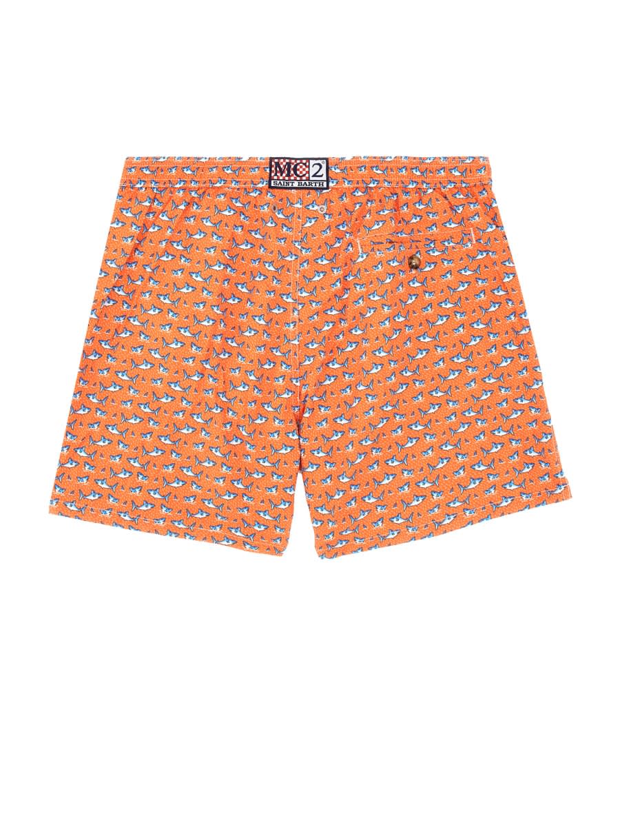 Mc2 Saint Barth Fish-print Drawstring Swim Shorts