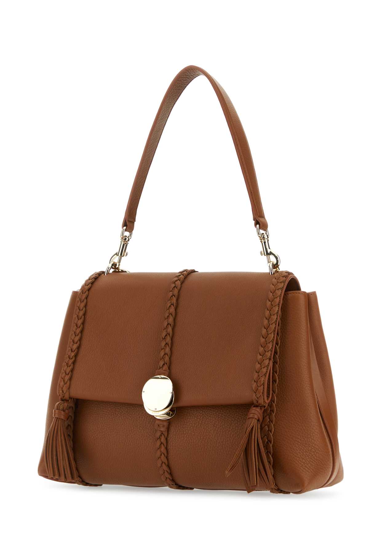 Shop Chloé Caramel Leather Medium Penelope Handbag
