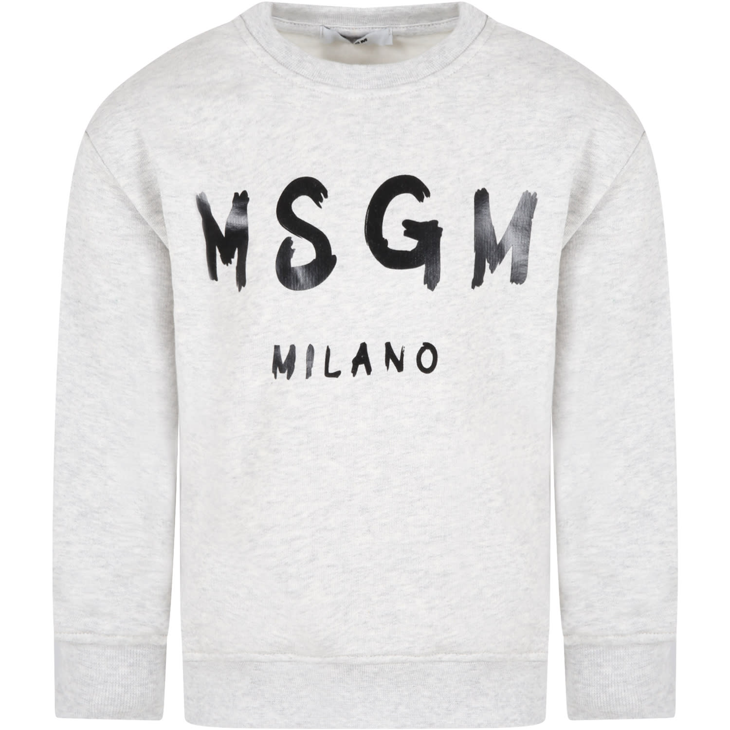 Msgm Grey Sweatshirt For Kids With Logo | ModeSens