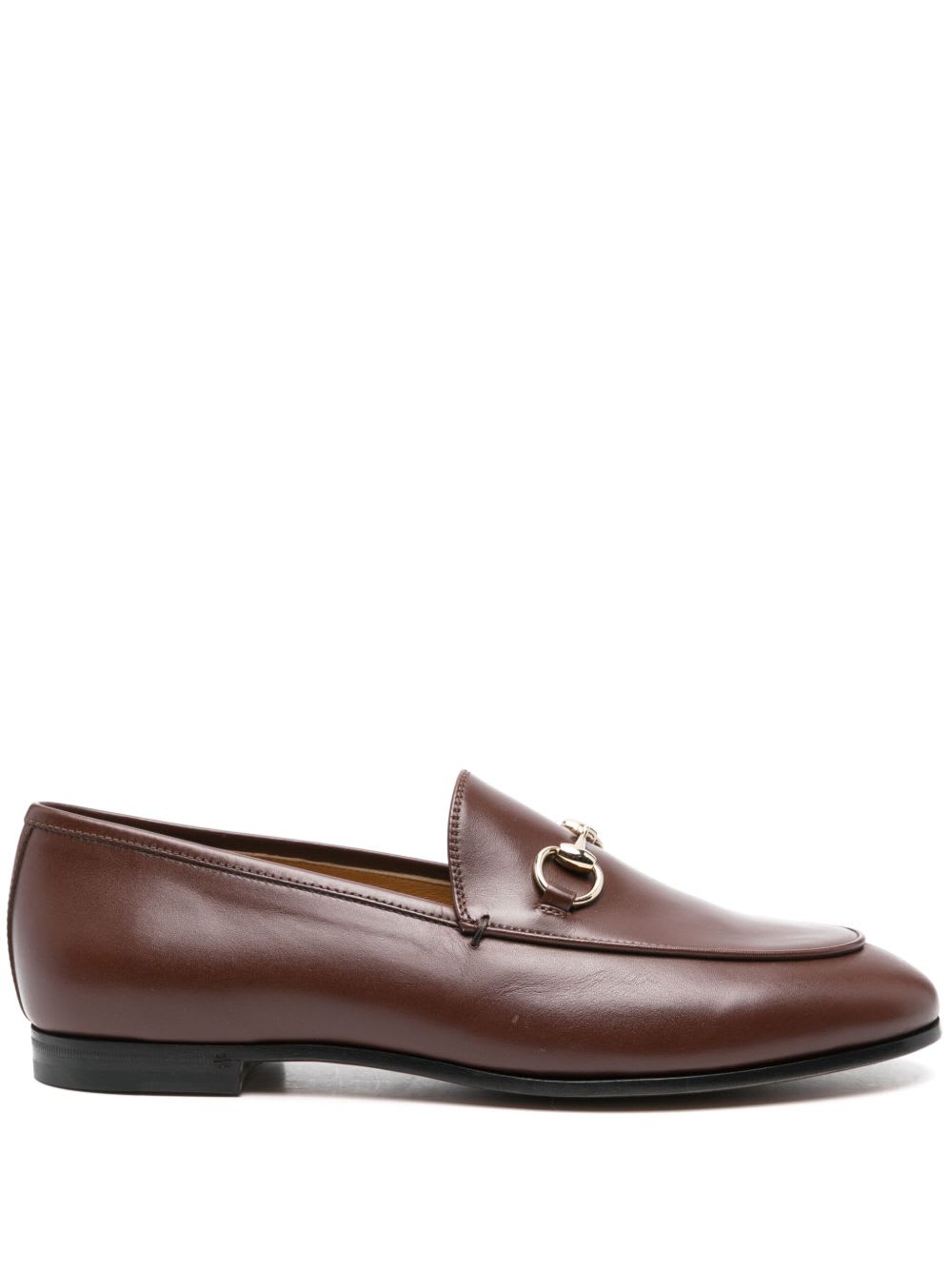 Gucci Jordaan Leather Horsebit Loafers In Brown
