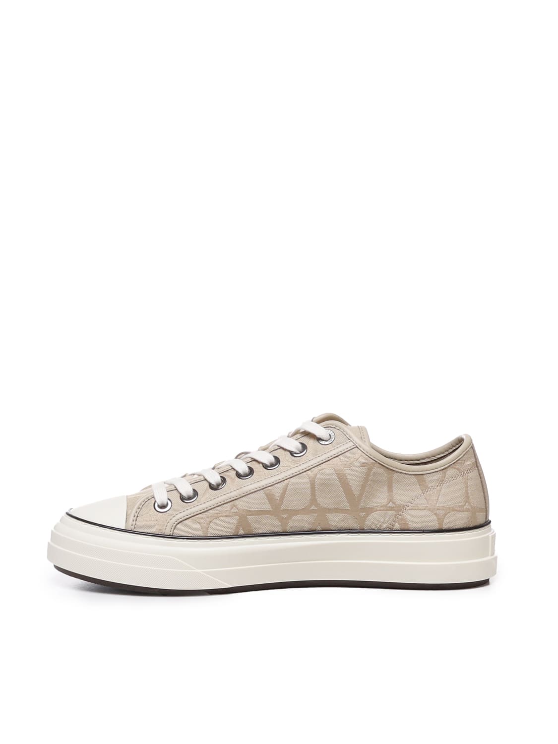 Shop Valentino Toile Iconographe Sneakers In Beige