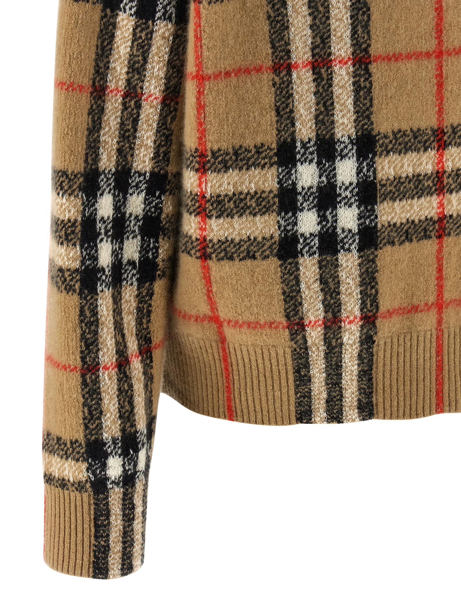 Burberry Check-pattern Cashmere Cardigan In Brown