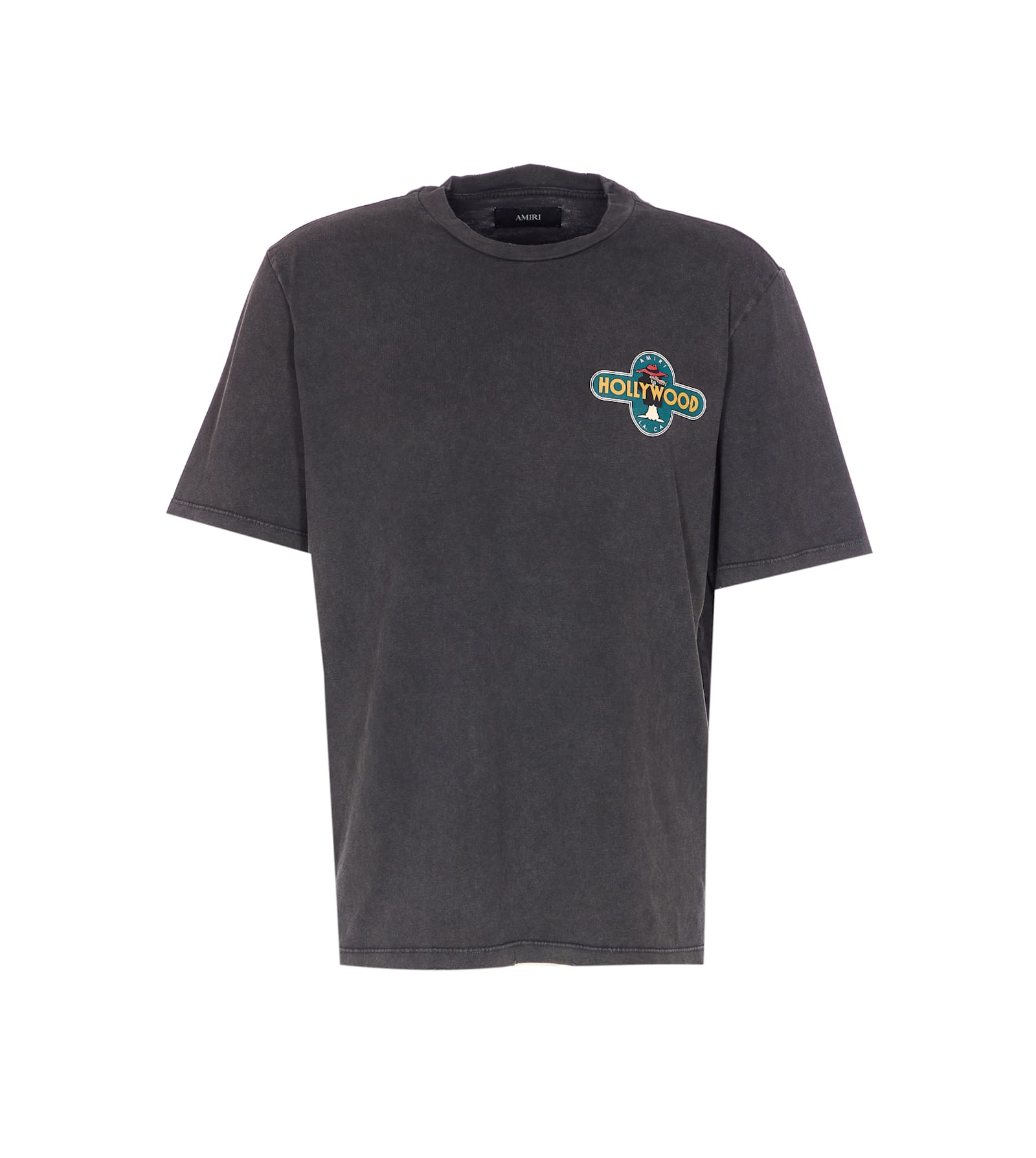 Amiri Logo Graphic Print Crewneck T-shirt In Gray