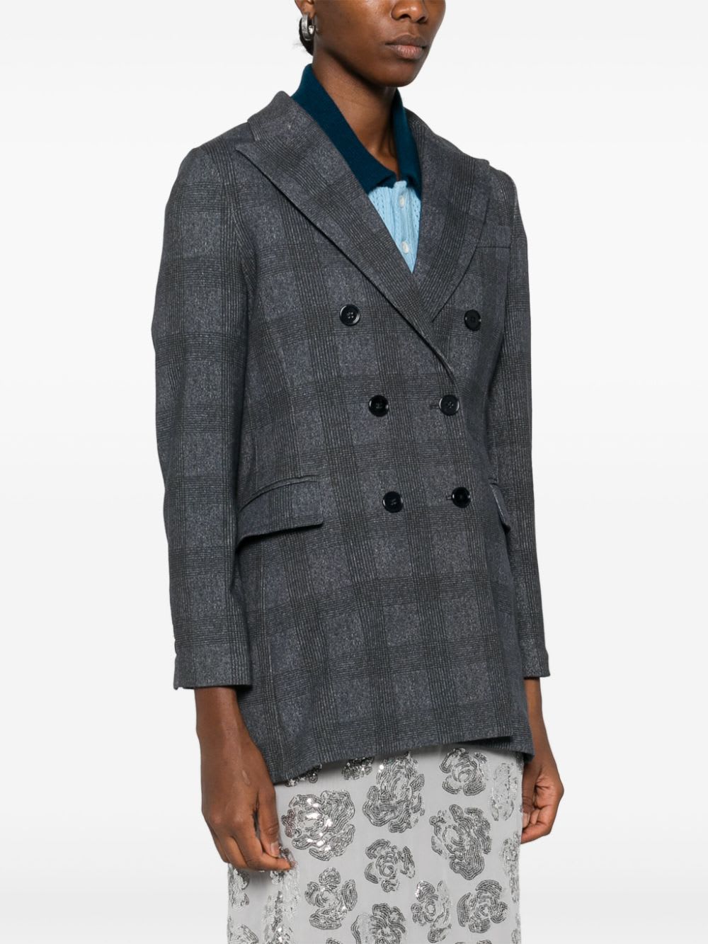 Circolo 1901 Cotton Double-breasted Jacket In Multi