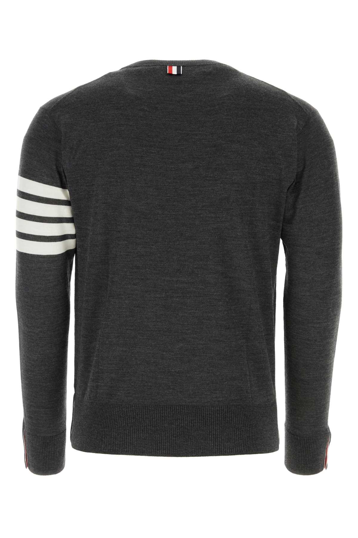 Shop Thom Browne Dark Grey Wool Sweater In Darkgrey