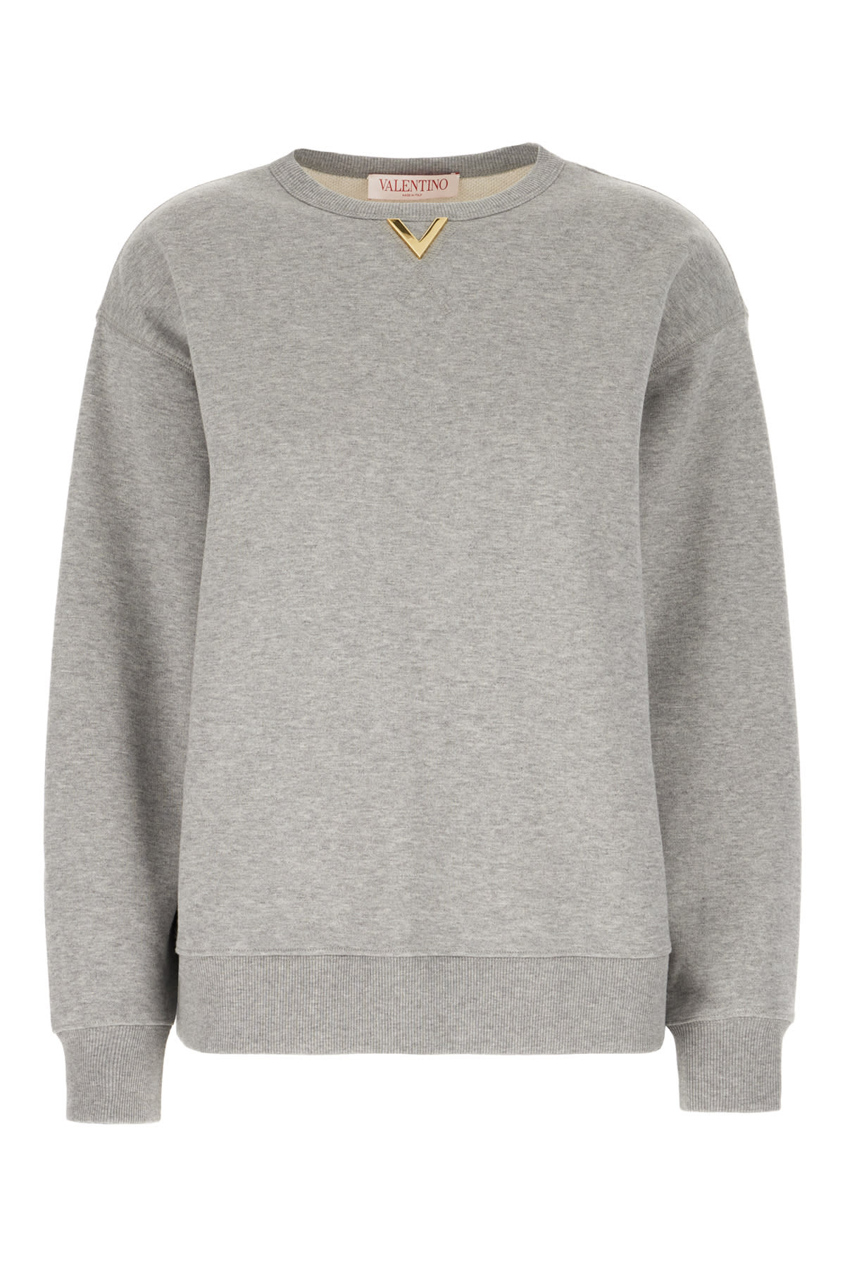 Valentino Grey Cotton Blend Oversize Sweatshirt In Grigio Melange