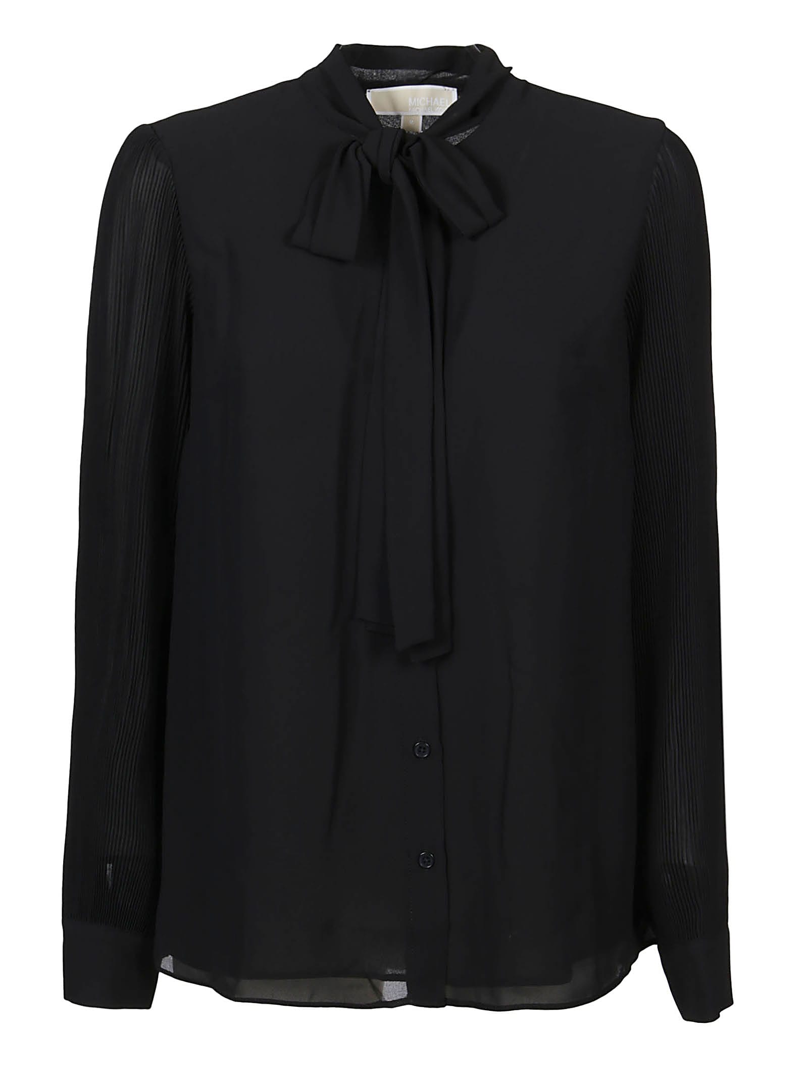 Michael Kors Pussy Bow Tie Long Sleeve Blouse