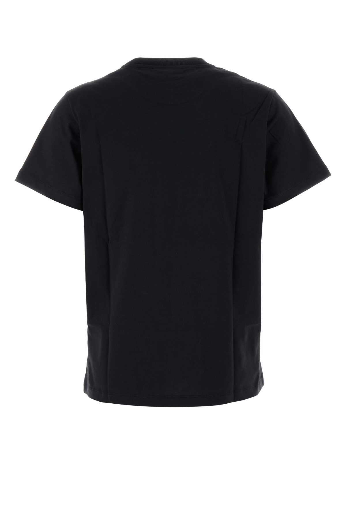 Ganni Graphic Print Crew Neck Short Sleeve Top In Black