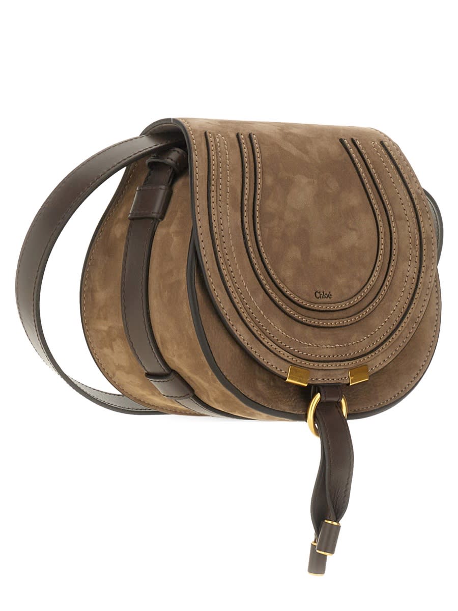 Shop Chloé Shoulder Bag Marcie In Charcoal