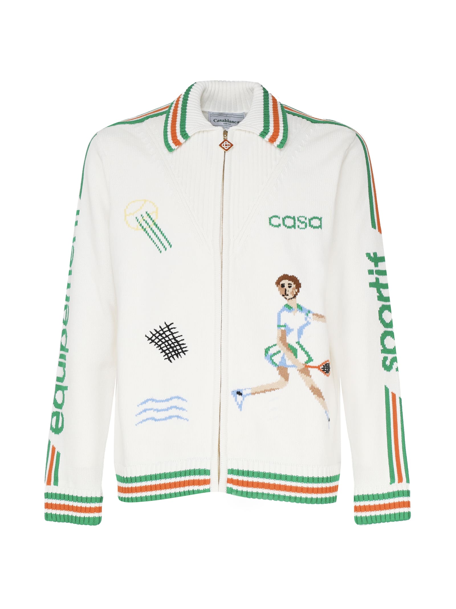 Shop Casablanca Logo Shirt Jacket With Contrasting Buttons In White