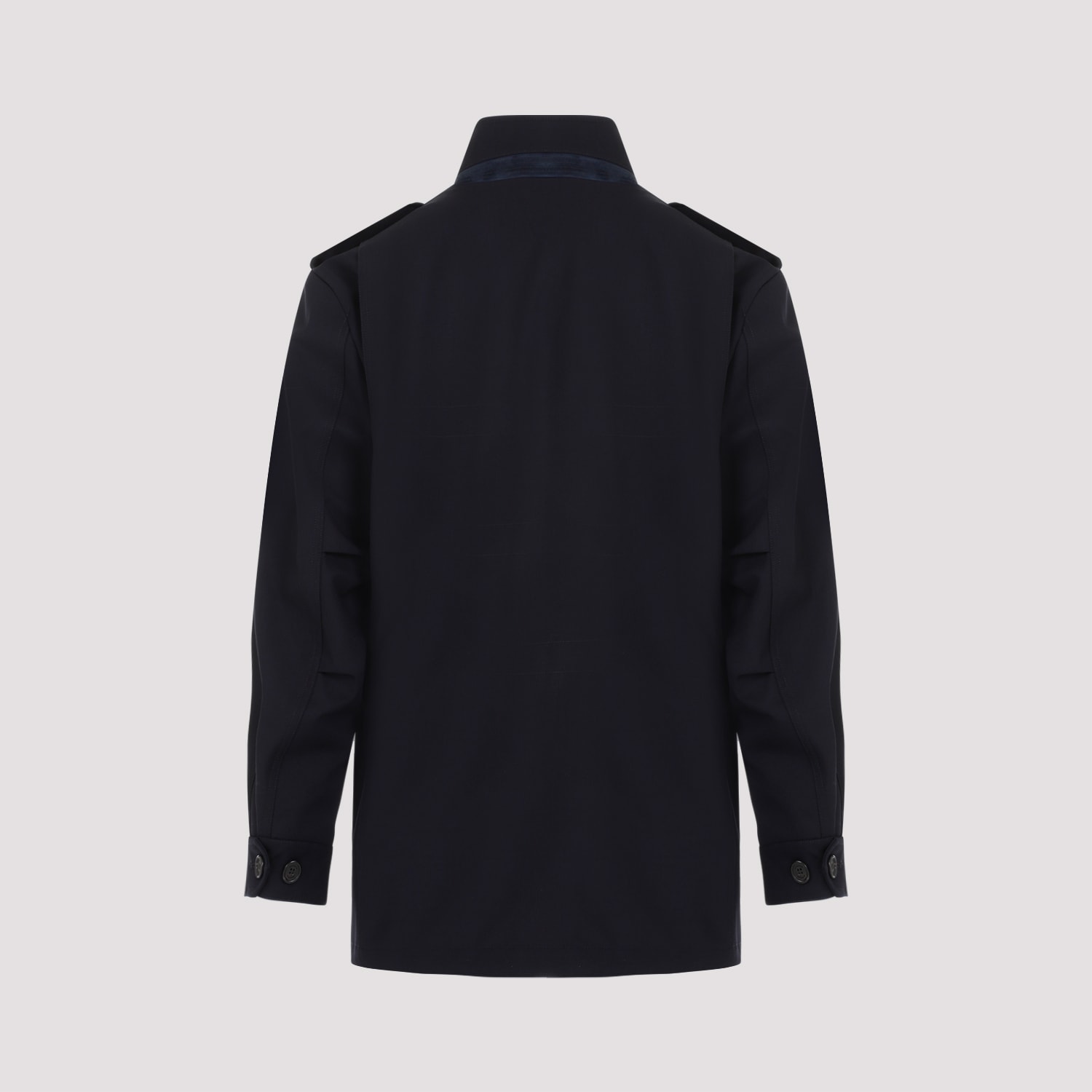 Shop Dunhill Tech Wool Field Jacket In Dark Ink