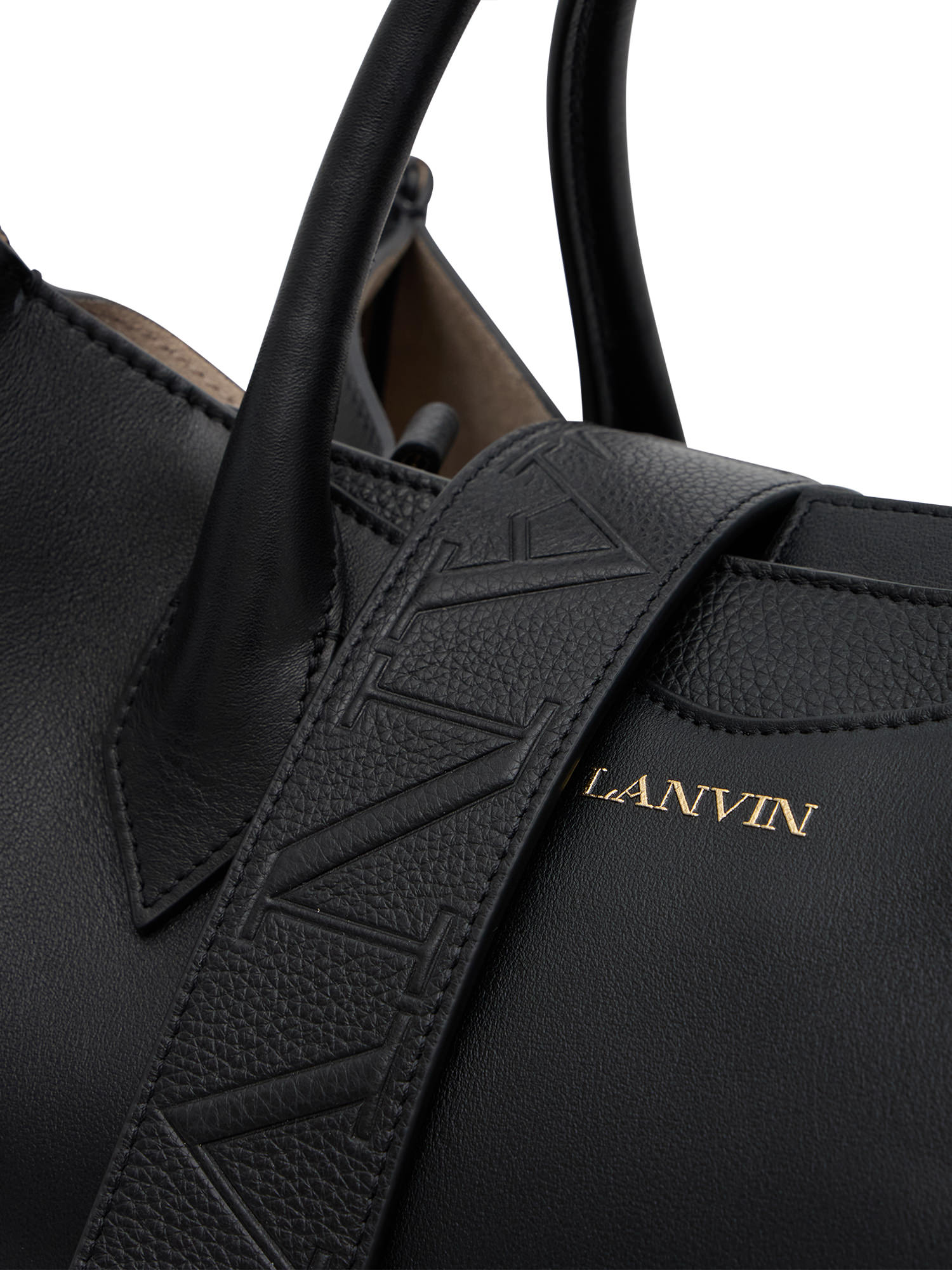 Shop Lanvin Logo Detail Tote In Black