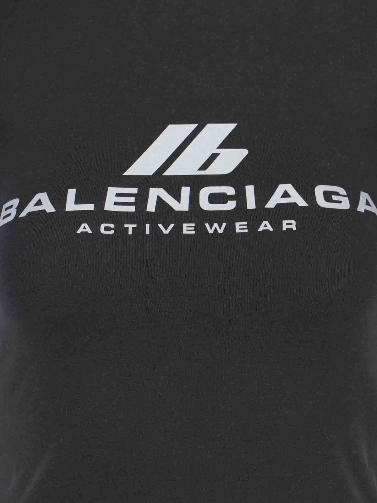 Shop Balenciaga Activewear Stretch Jersey T-shirt In Black