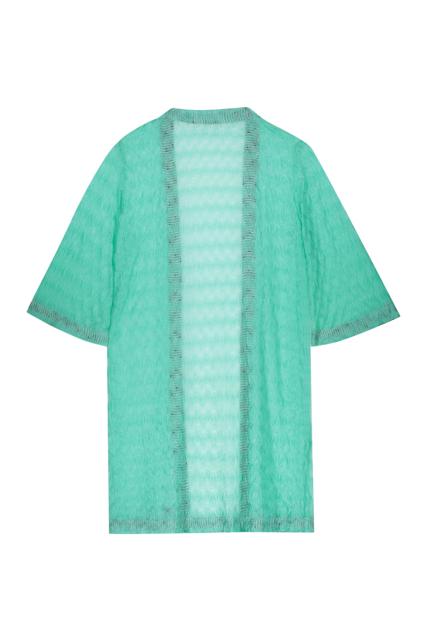 Shop Missoni Knitted Cover-up Dress In Green