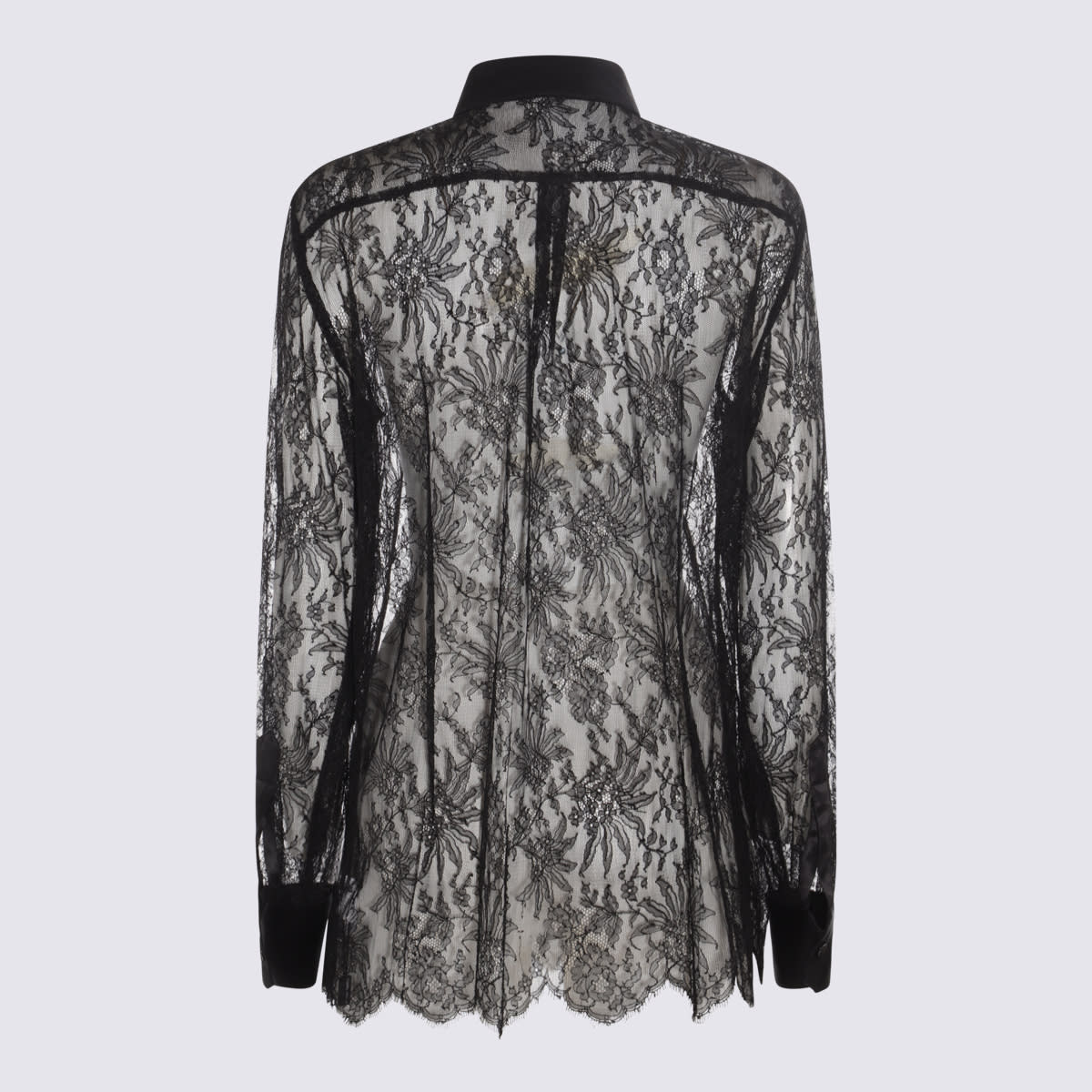 Shop Dolce & Gabbana Black Lace Chantilly Shirt