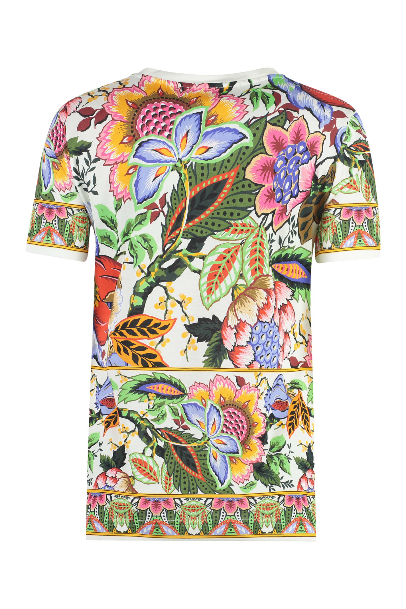 Shop Etro Printed Cotton T-shirt In Multicolour