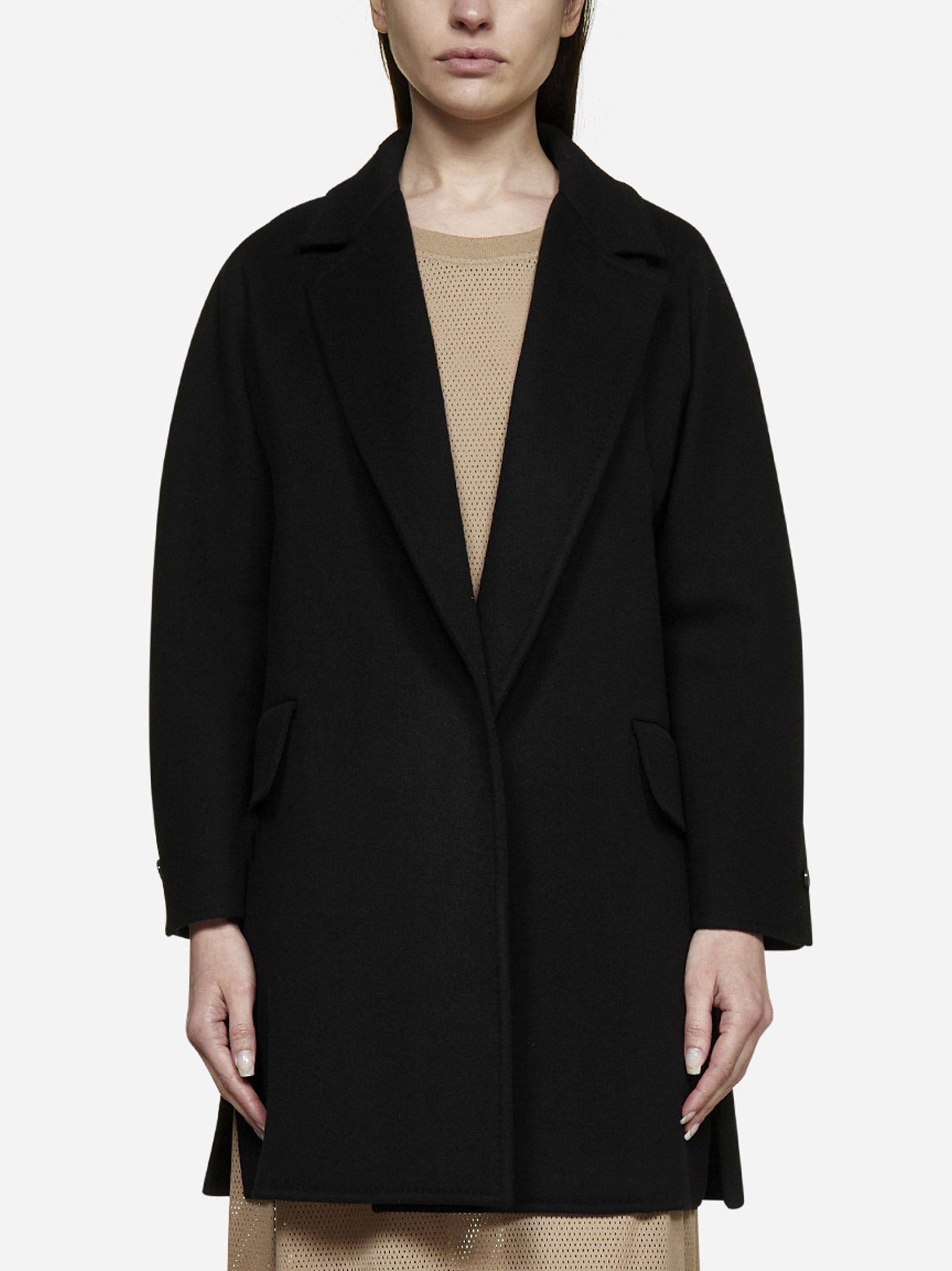 Shop Sportmax Beira Wool And Cashmere Coat In Black