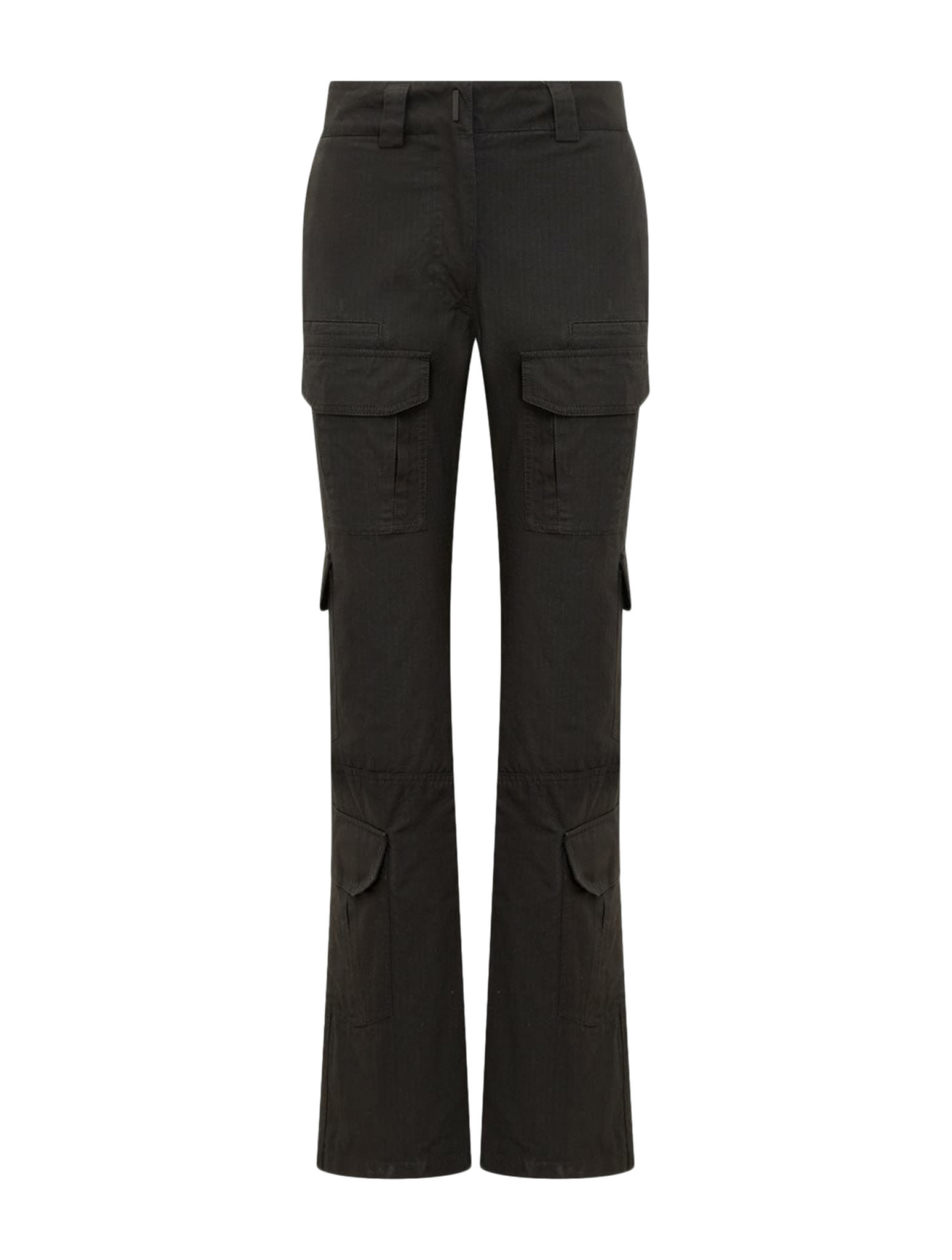 Shop Givenchy Bootcut Multipockets Cargo Trousers In Black