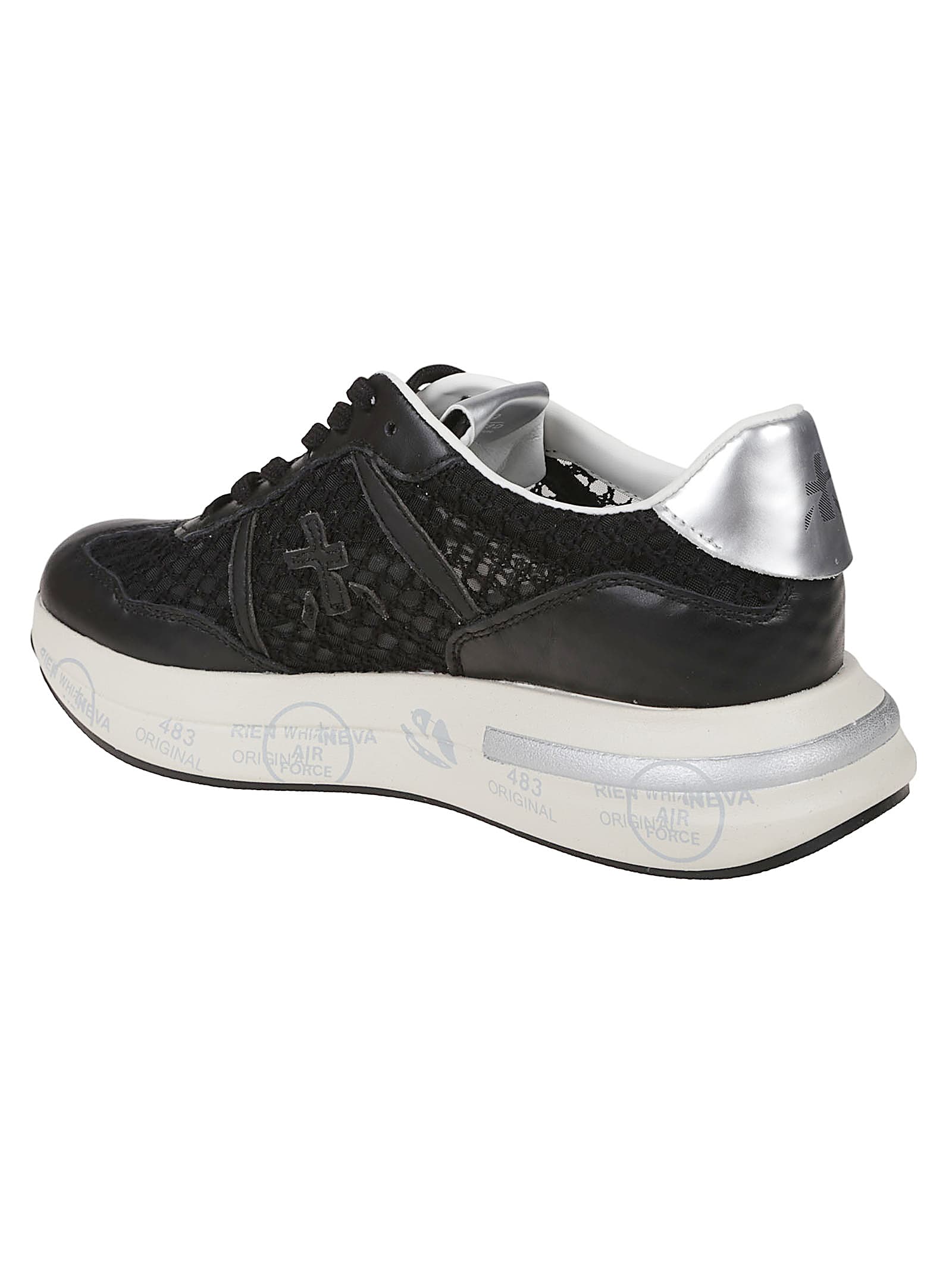 Premiata Mesh Panel Sneakers Metallic Accent