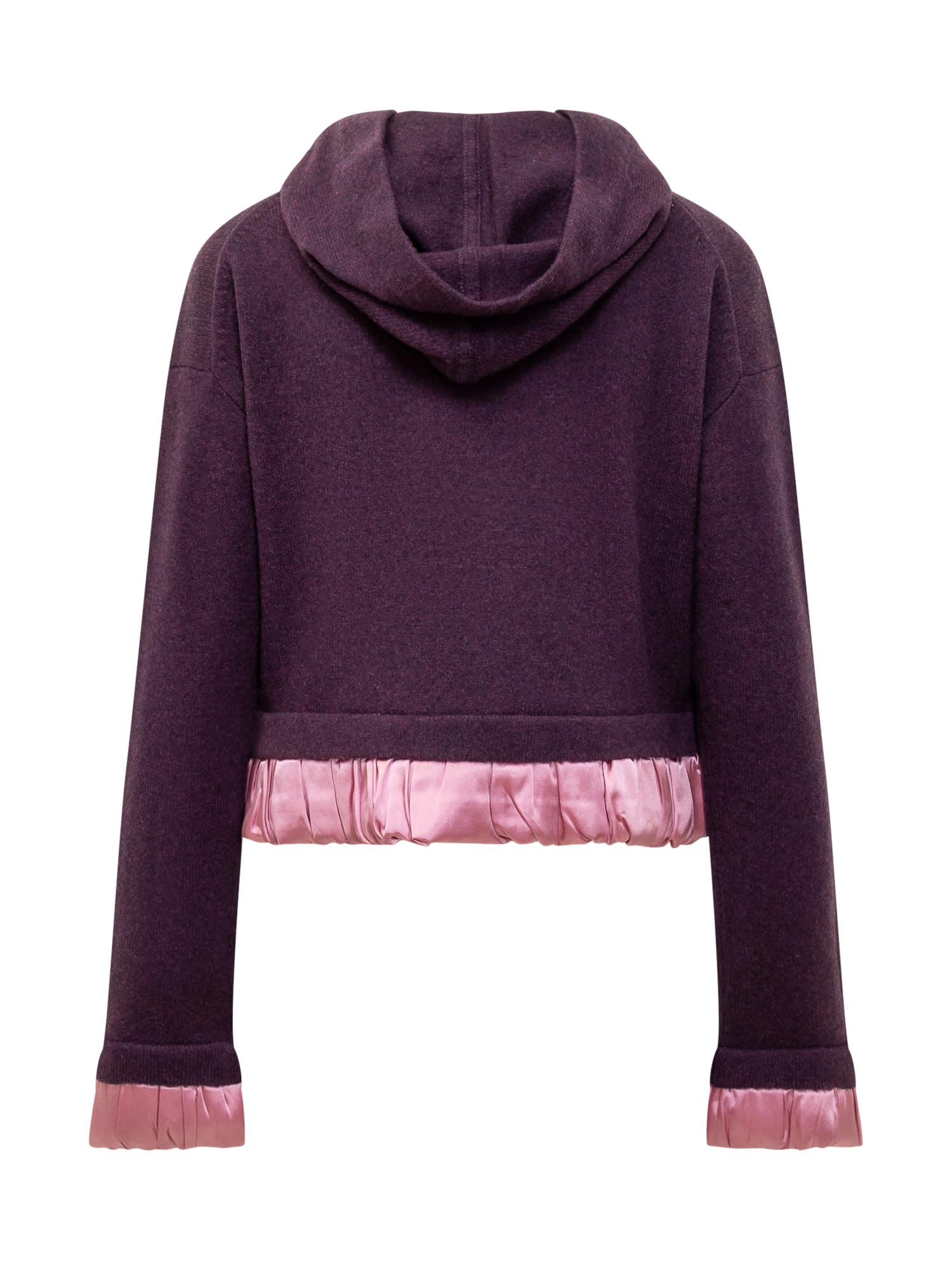 Shop Jw Anderson Jwanchor Satin Trimmed Sweatshirt In Plum