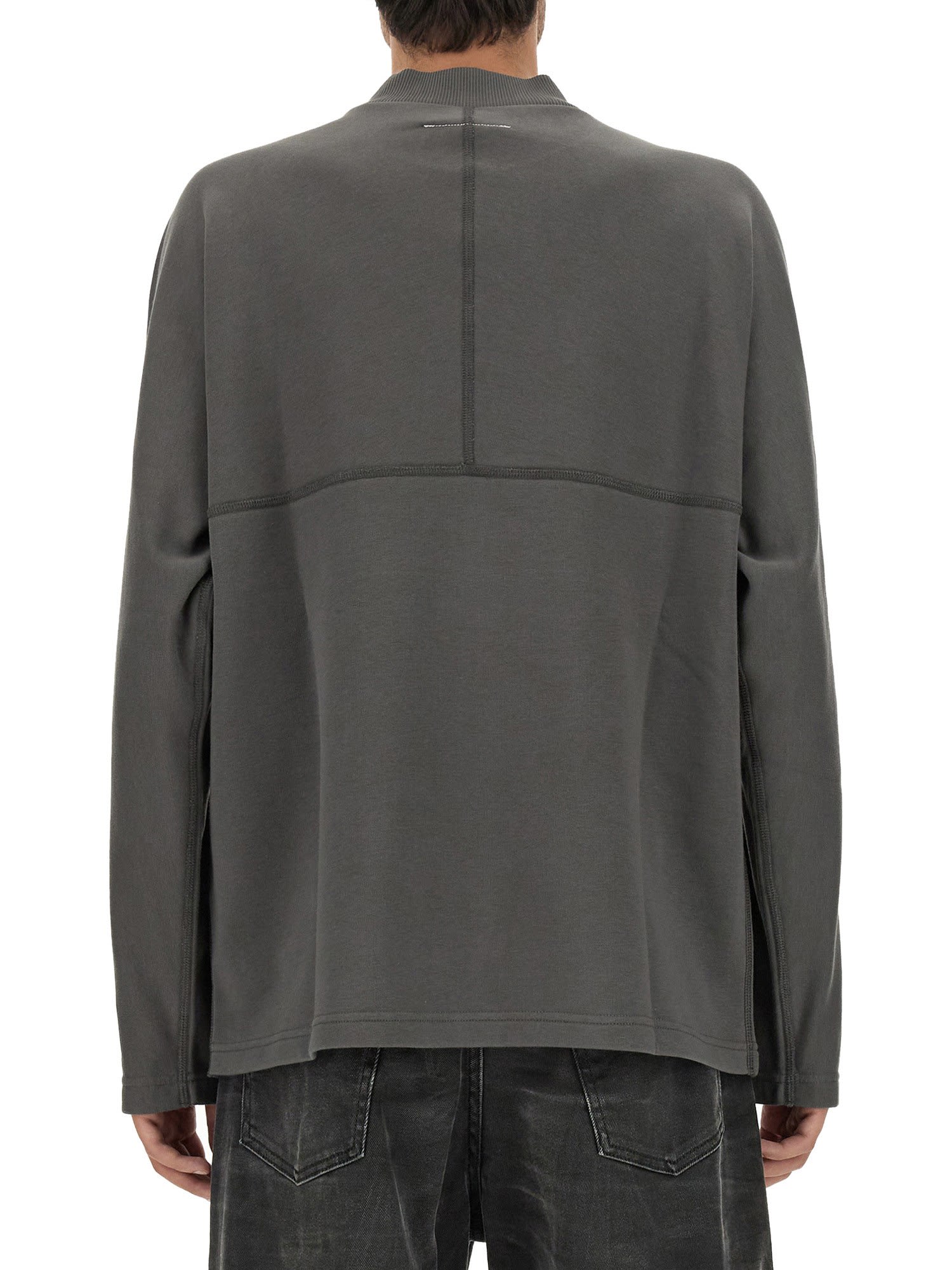 Shop Mm6 Maison Margiela Sweatshirt With Logo In Grey