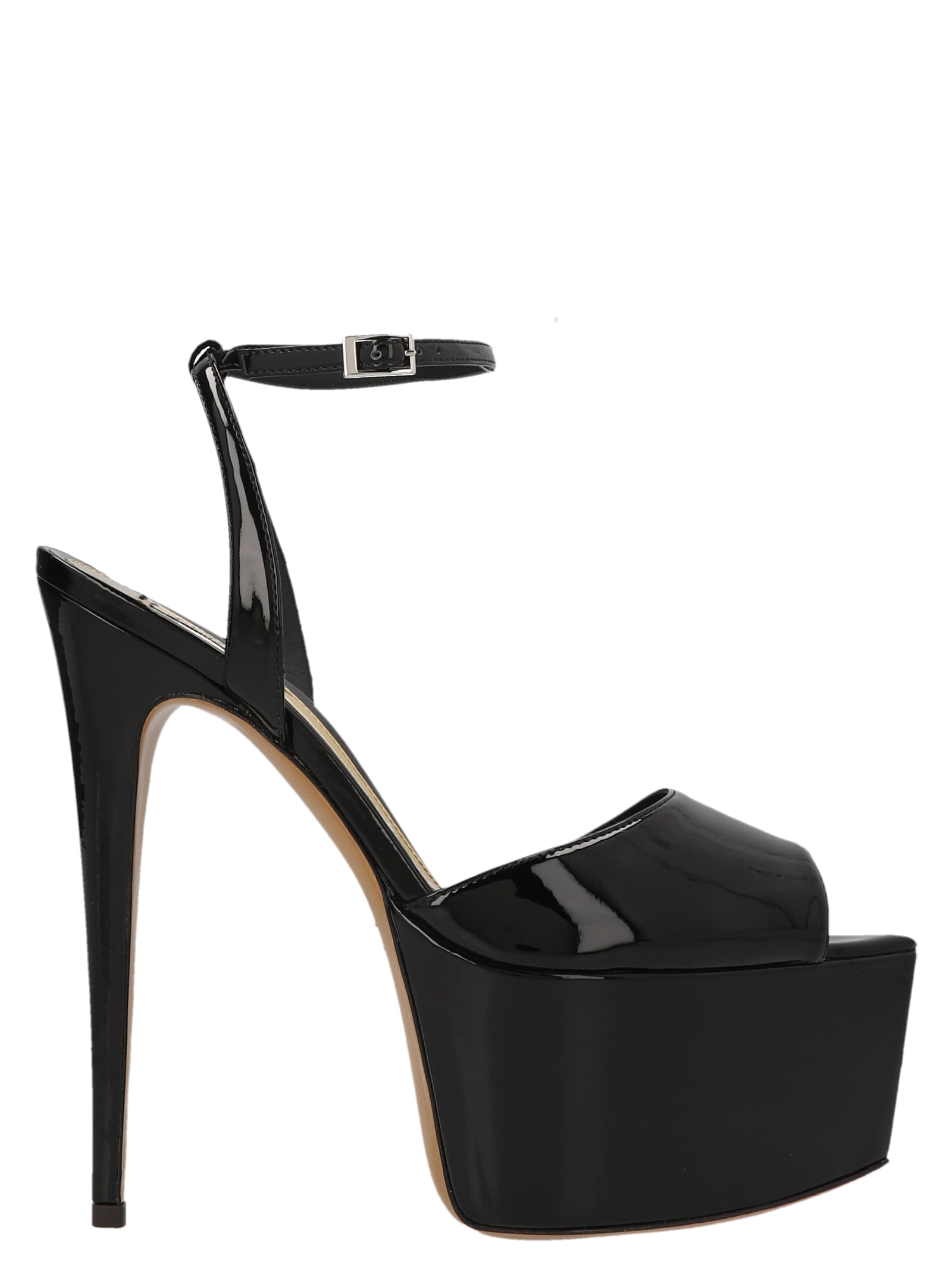 Alexandre Vauthier Jaki 90 Patent Platform Sandals In Black