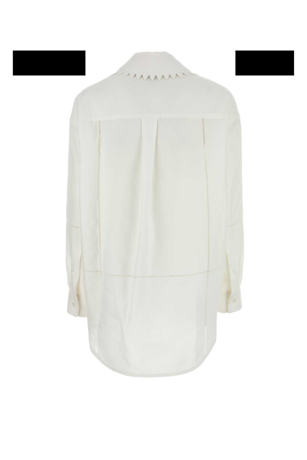 Shop Bottega Veneta White Linen Shirt